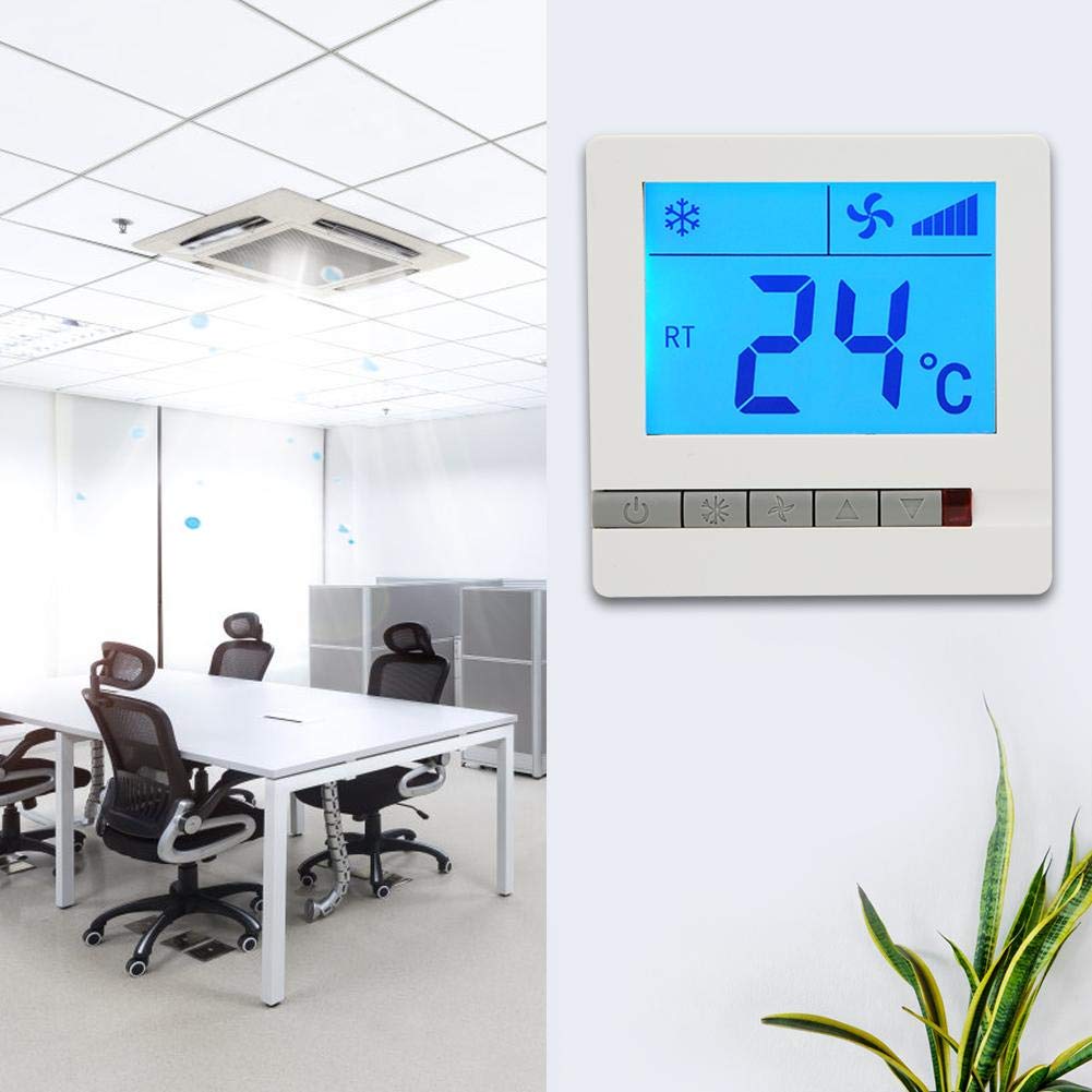 Digital Temperature Controller with LCD Display - Thermostat for Compressor Delay Protection & Fan Coil Units | Perfect for HVAC Systems, Home Brewing & Greenhouse Climate Control