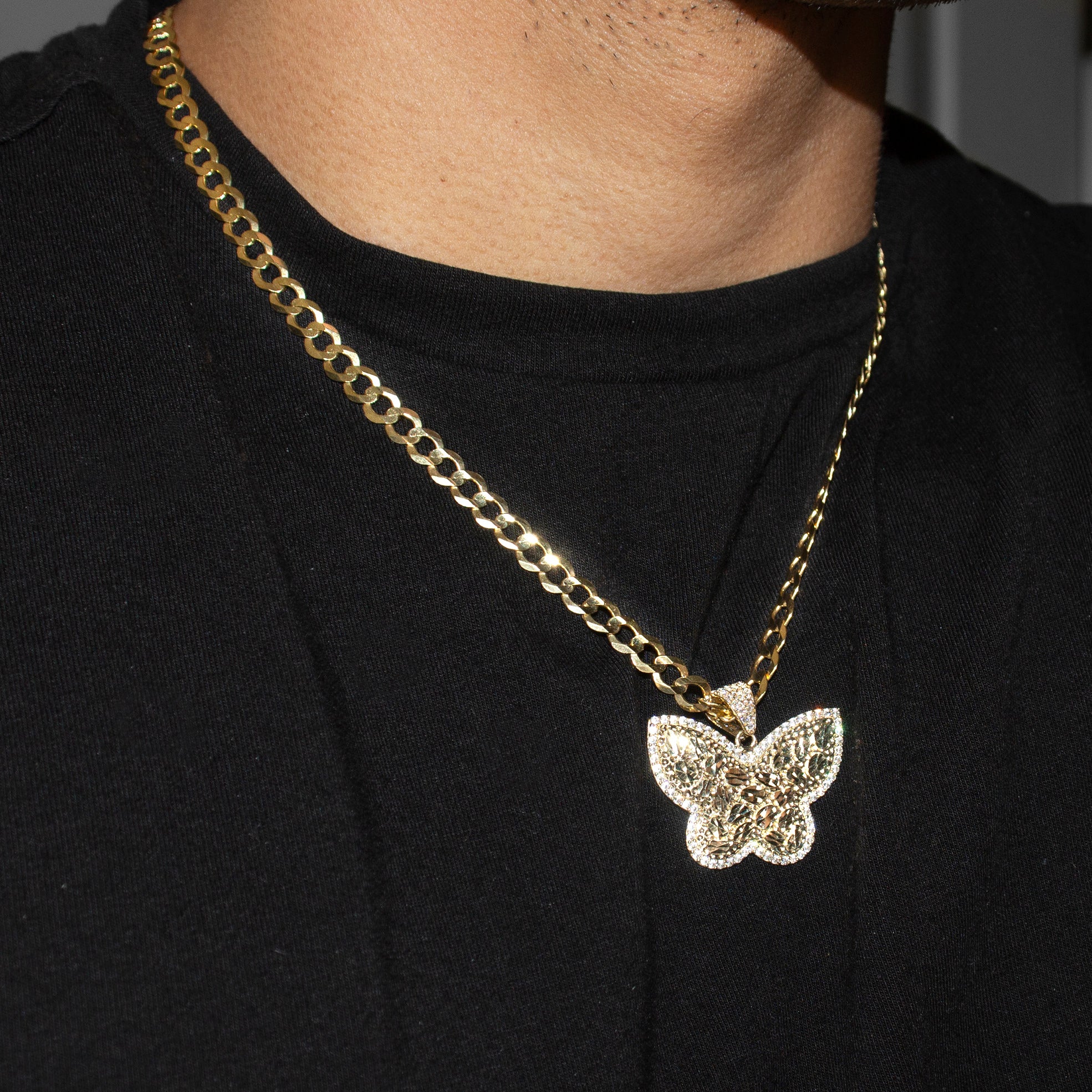 10K Yellow Gold Butterfly Nugget Necklace - 6-20 Grams | Dainty Layered Jewelry for Women, Gift for Her | Perfect for Everyday Wear, Date Nights & Special Occasions