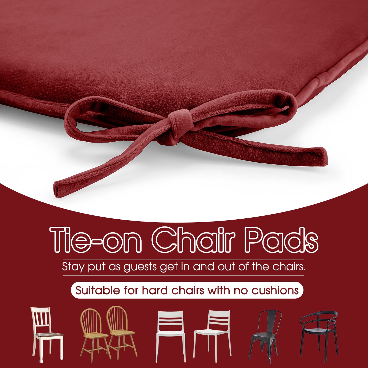 Premium U-Shaped Memory Foam Kitchen Chair Cushions Set of 4 - 17