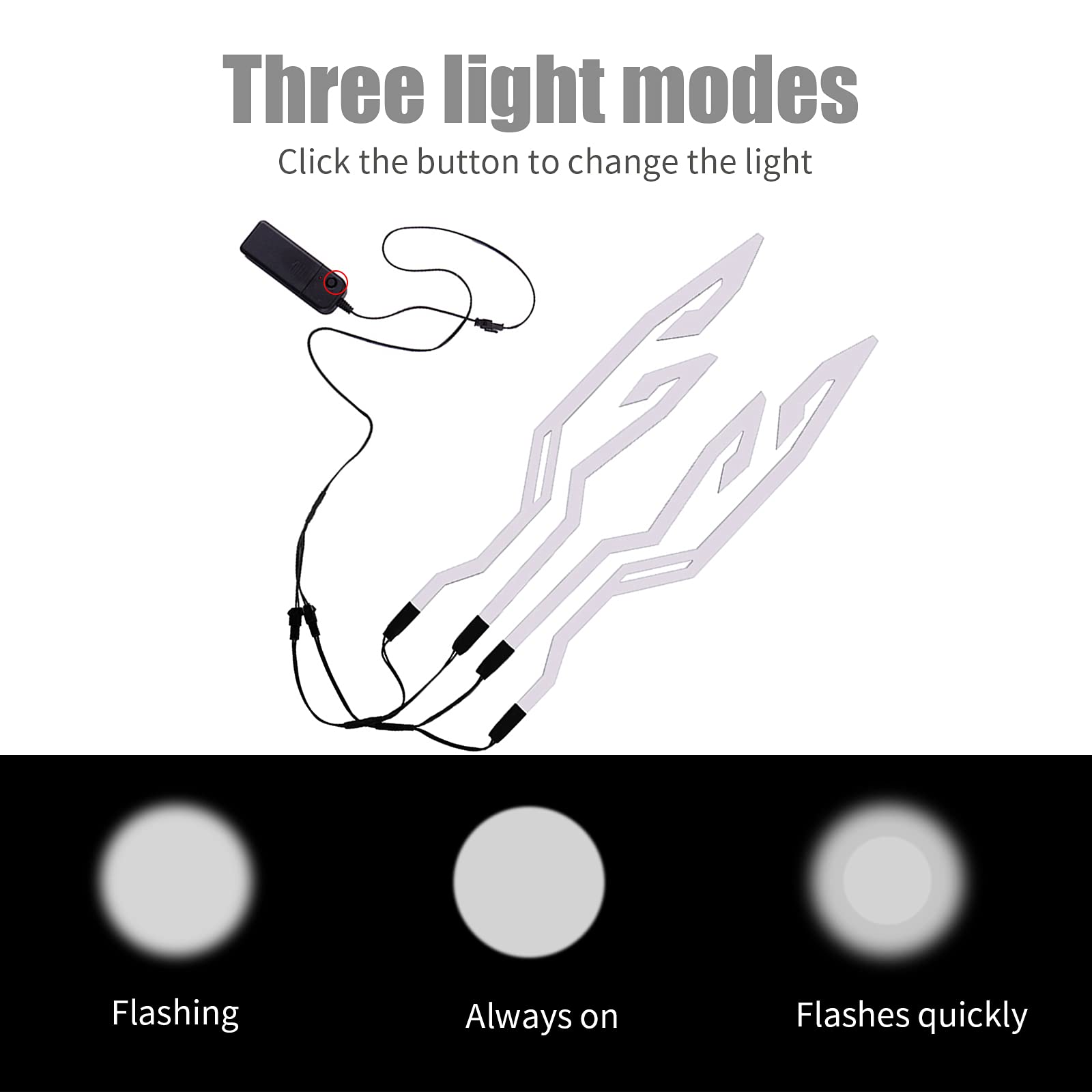 VideoPUP 2-Pack Motorcycle Helmet LED Light Kit - Waterproof Cycling Sticker Lights for Night Riding Safety, Turn Signal Lights for Bike Helmets (White) - Perfect for Night Commuting & Urban Cycling Safety