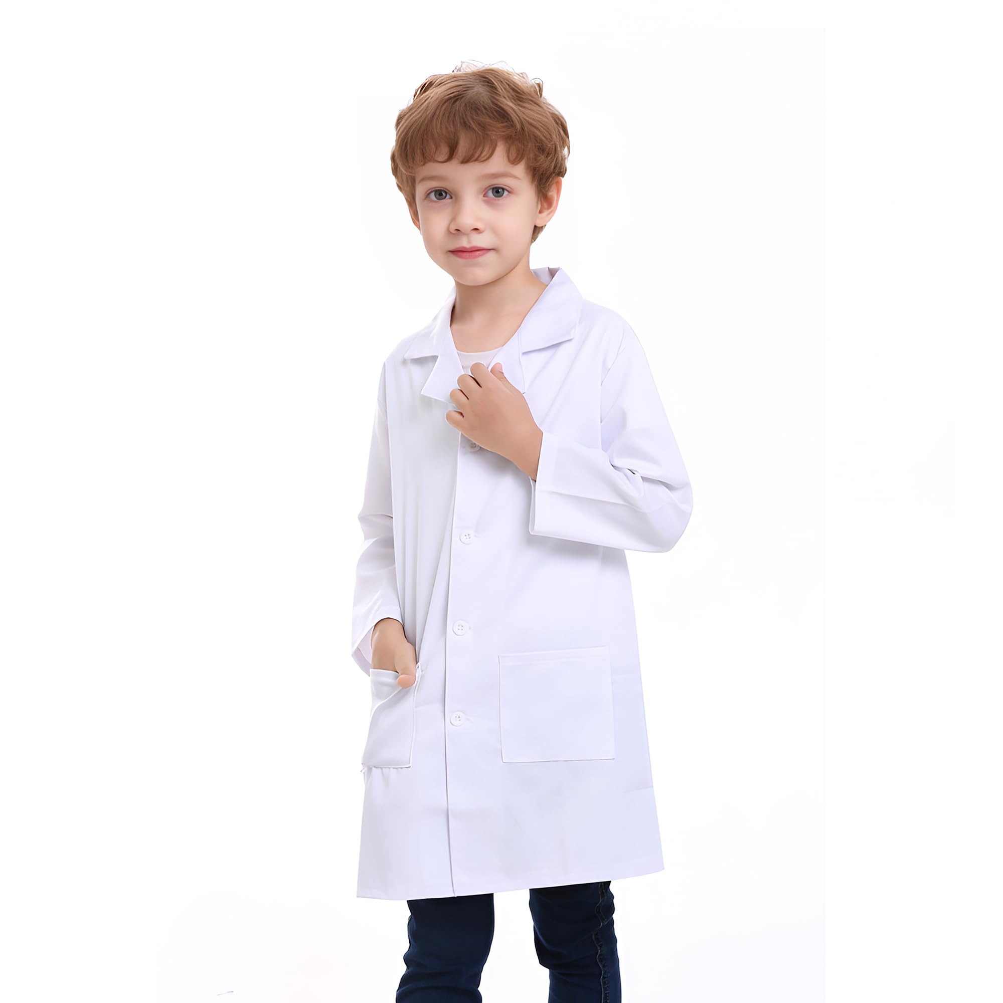 TopTie Kids Lab Coat Scrubs - Children's Science Doctor Costume for Role Play, Halloween & School Science Fair (Ages 4-10) | Perfect for STEM Activities, Dress-Up & Pretend Play