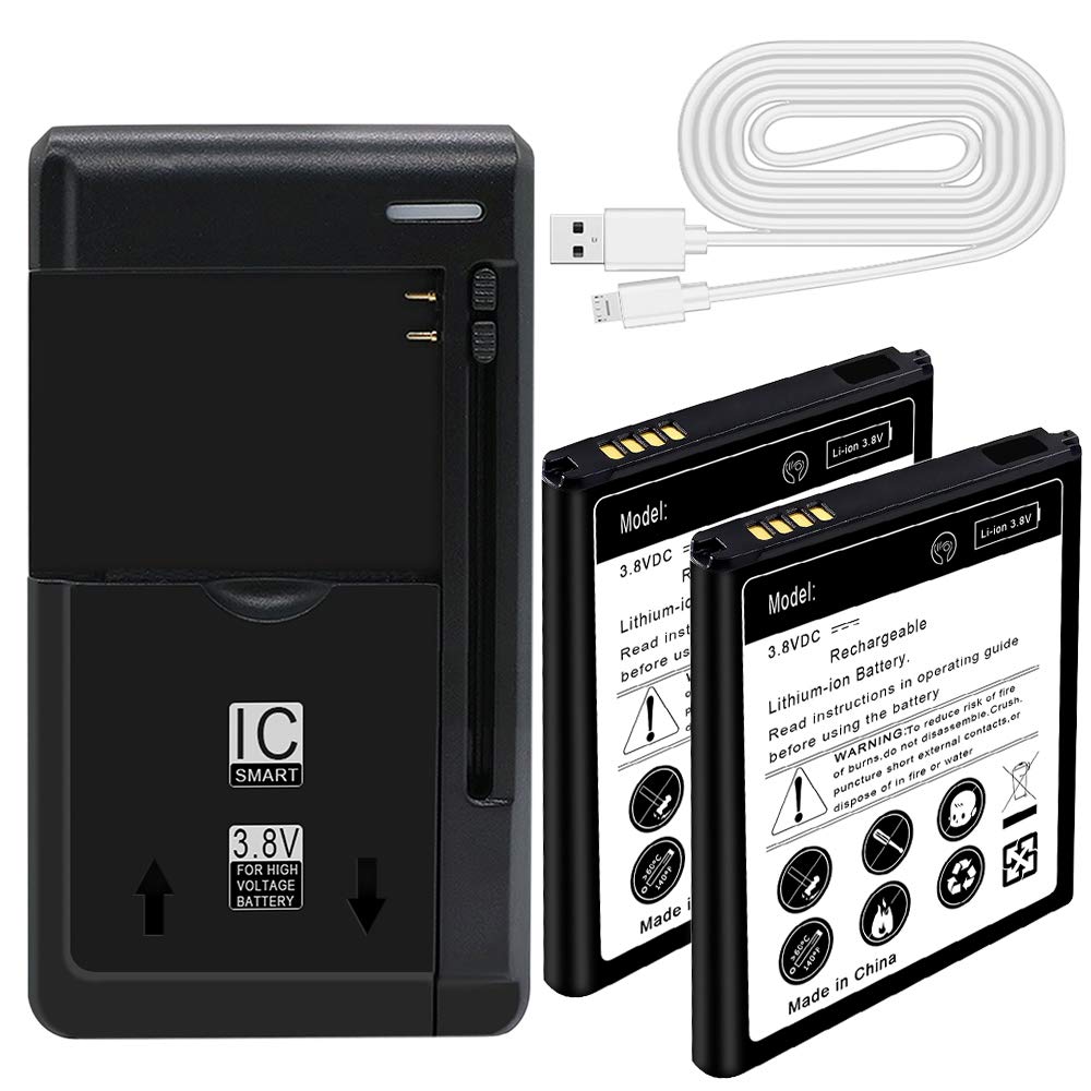 2X 2850mAh EB-BG360BBC Replacement Battery with Travel Dock & Wall Charger - USB Data Sync Cable for Samsung Galaxy Core Prime SM-G360V - Perfect for Home, Office & Travel Use