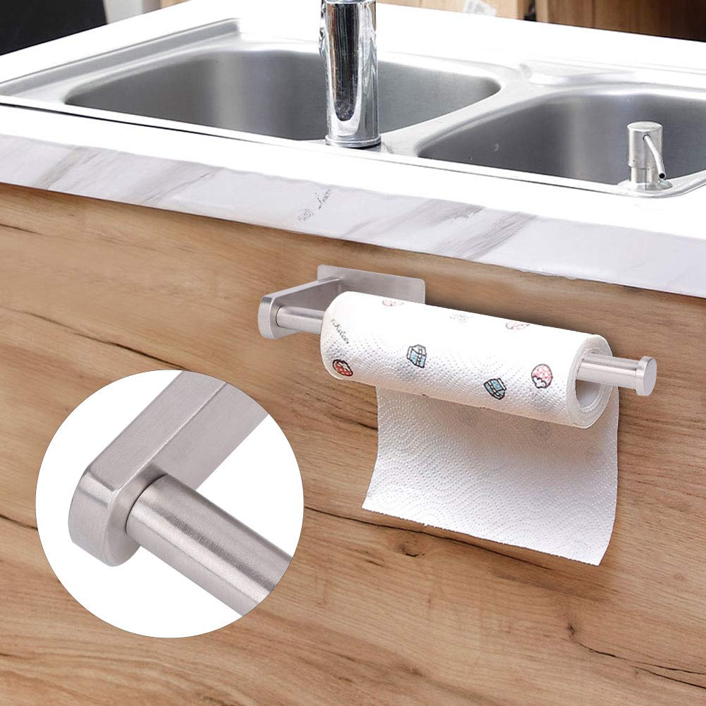 304 Stainless Steel Self-Adhesive Toilet Paper Holder - No Drilling Required for Bathroom, Hotel & Public Places (31x12x4.5cm) - Durable & Rustproof Bathroom Organizer for Space-Saving Convenience