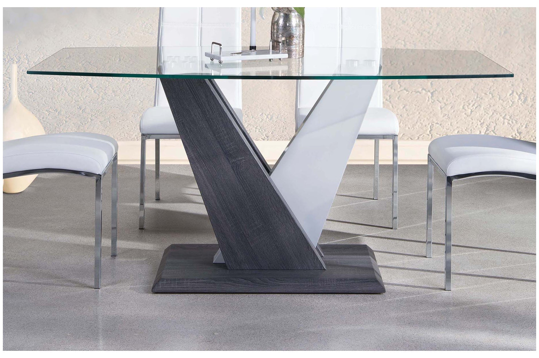 Baxter 7-Piece Pedestal Dining Set with Gray Zane Chairs - Perfect for Kitchen, Dining Room & Small Space Gatherings