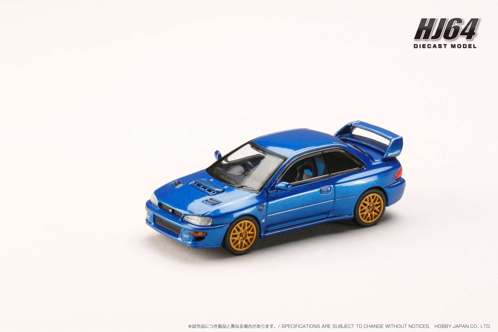 1:64 Subaru Impreza 22B STi Type UK Version Diecast Model Car - Hobby Japan Collectible Miniature for Display, Racing Enthusiasts & Car Lovers (Perfect for Home Office Decor, Gift for Car Fans)