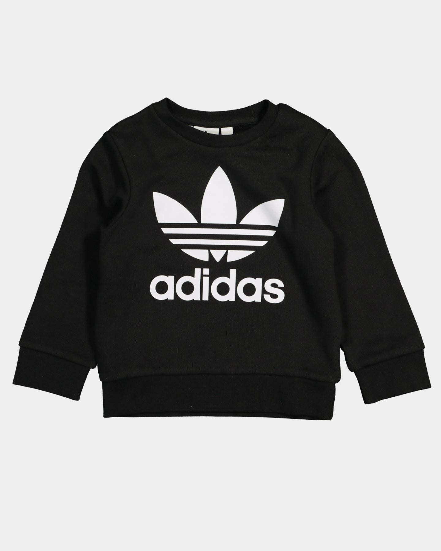 Adidas Kids' Crew Neck Sweatshirt 2-Piece Set - Black & White | Comfortable Cotton Blend for Boys & Girls | Perfect for School, Playdates & Casual Outfits