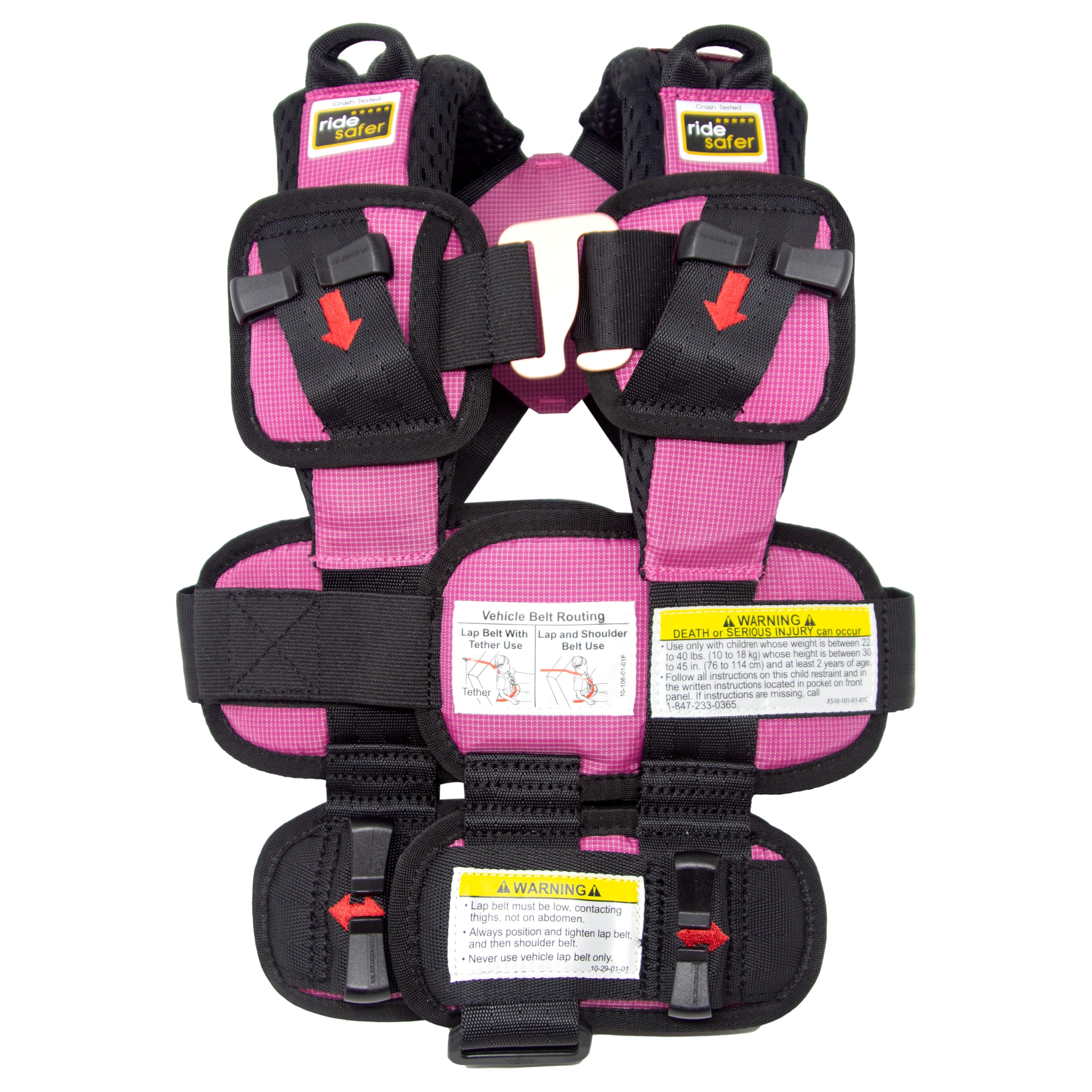 Extra Small Pink Lightweight Compact Portable Car Seat for Babies & Toddlers - Safe Travel & Everyday Child Safety - Ideal for Airplanes, Cars & Strollers