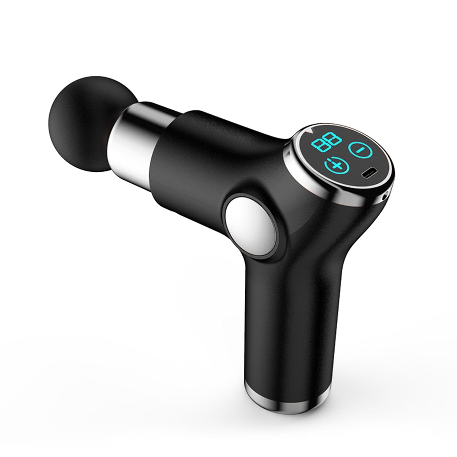 FitSmart LCD Display Mini Vibration Therapy Massage Device - Portable Pain Relief for Neck, Back & Shoulders - Black - Perfect for Home, Office & Travel Use