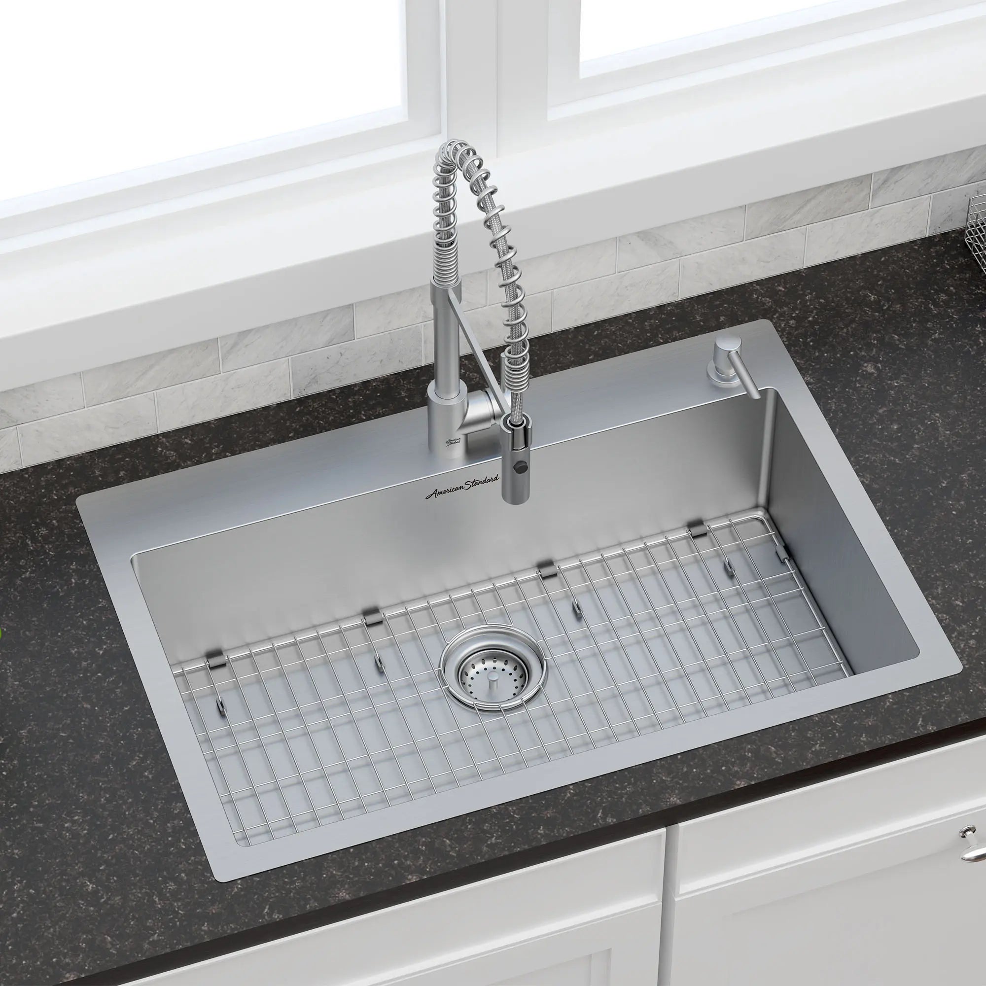 Culver® 33 x 22 Inch Stainless Steel Kitchen Sink with Semi Pro Faucet - Heavy Duty Commercial Grade for Restaurants & Home Kitchens
