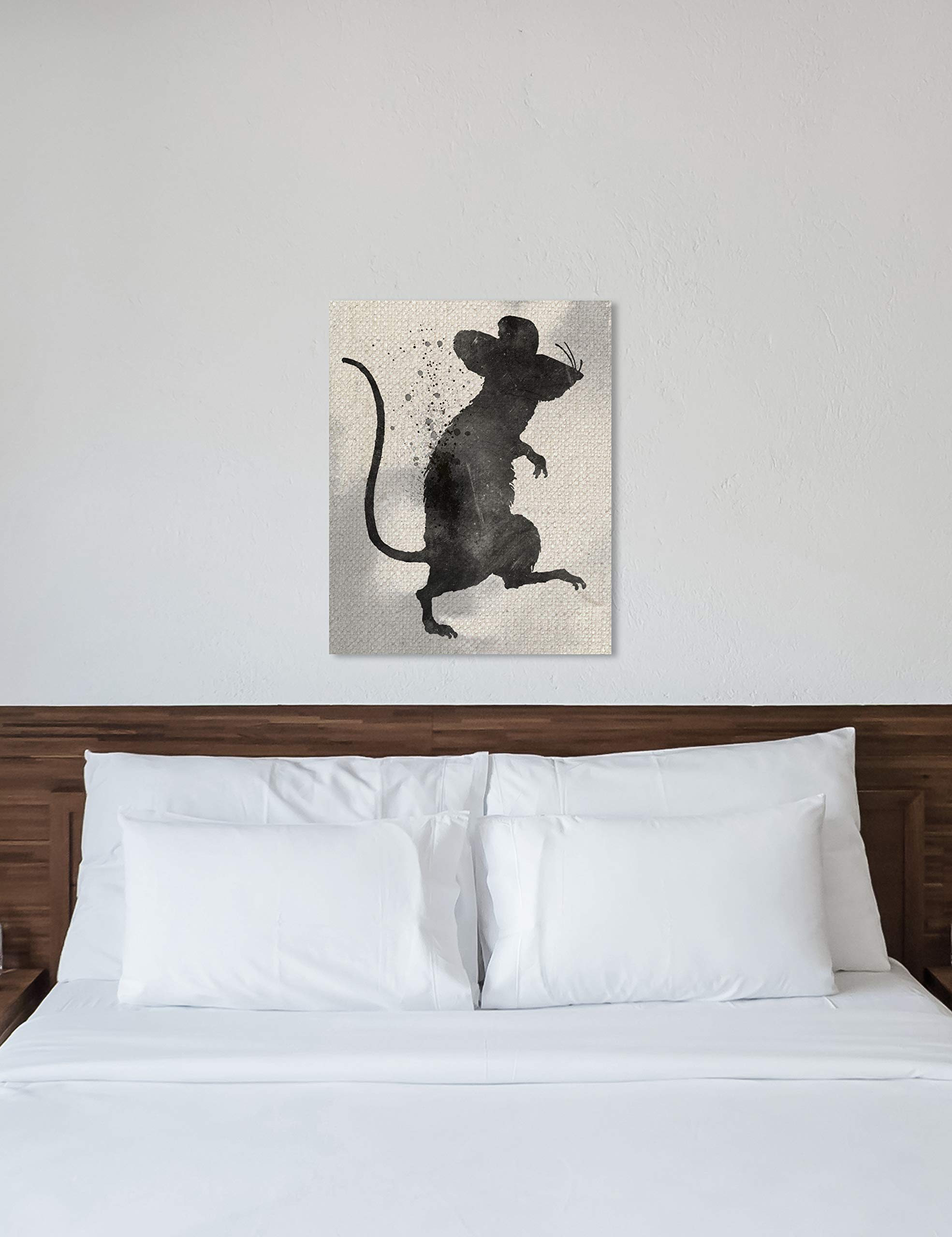Oliver Gal Artist Co. Rat Silhouette Wall Art Canvas Print - 30x36 Inches Black & Brown Animal Artwork for Modern Home Decor | Perfect for Living Room, Bedroom or Office Wall Decor