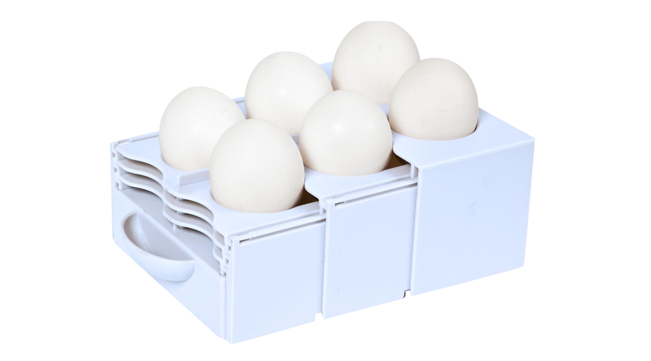 Adjustable & Collapsible Egg Organizer for Refrigerator - Expandable Egg Tray Holder, Space Saving Fridge Storage Solution (White) - Perfect for Kitchen Organization & Fresh Egg Storage