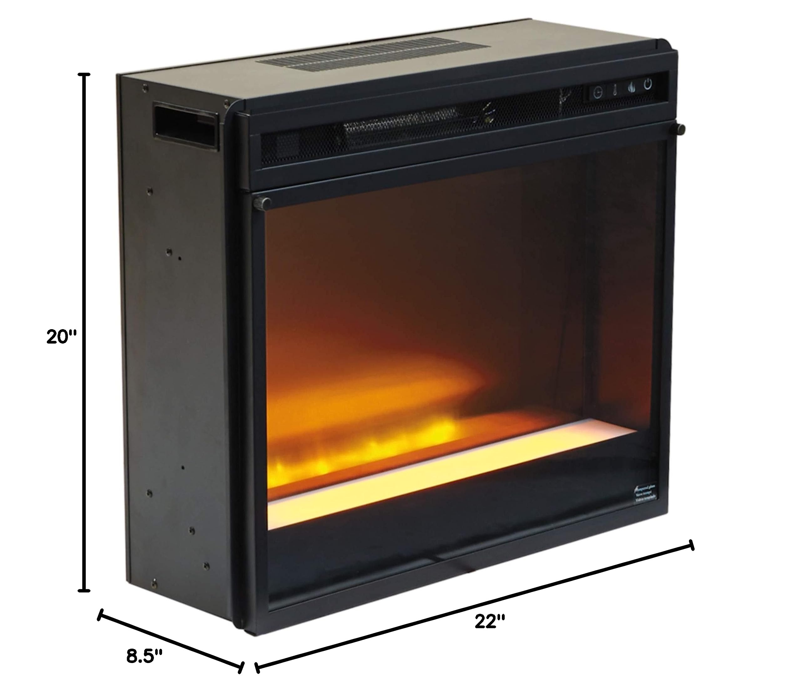 Signature Design by Ashley Large Black Infrared Fireplace Insert - Perfect for Living Rooms, Bedrooms & Home Entertainment Spaces