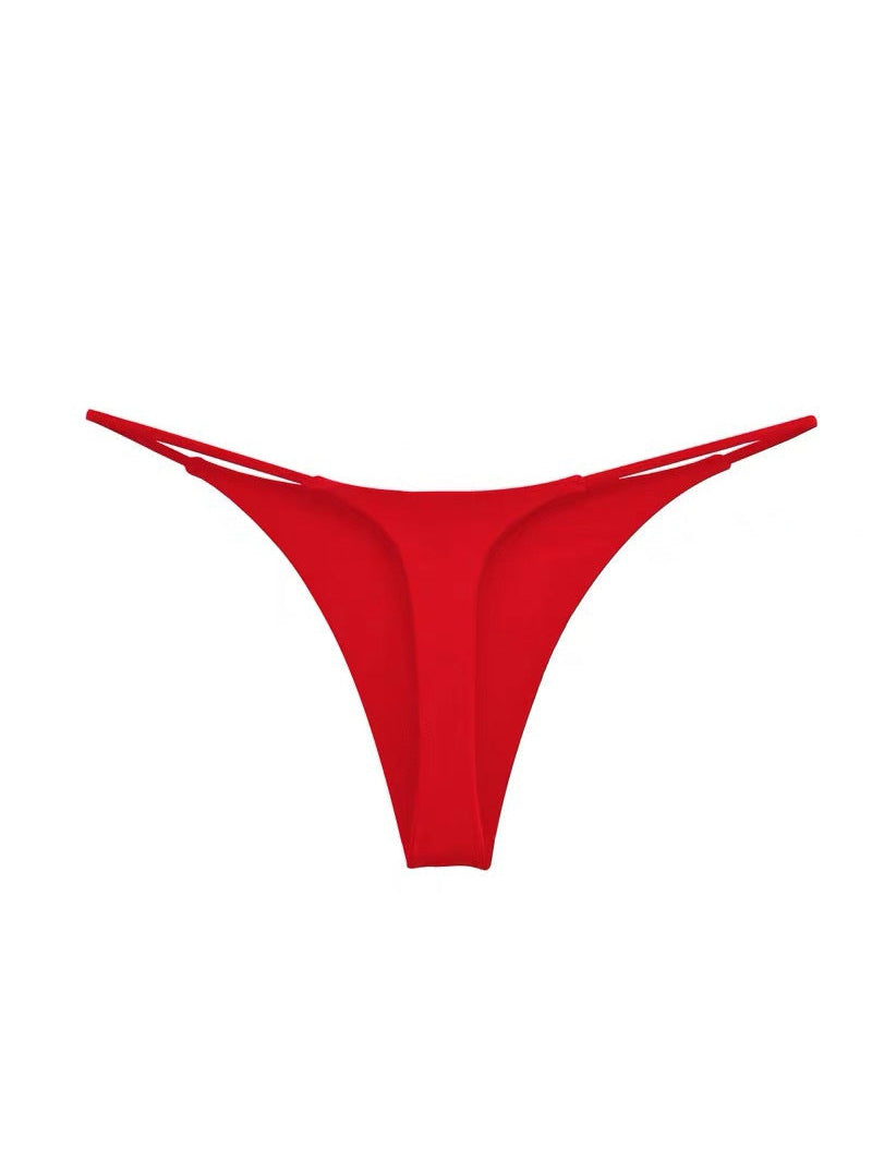 ZASUWA Women's Solid Color T-Back Thong Underwear - Comfortable Seamless Panties for Yoga, Workout & Everyday Wear
