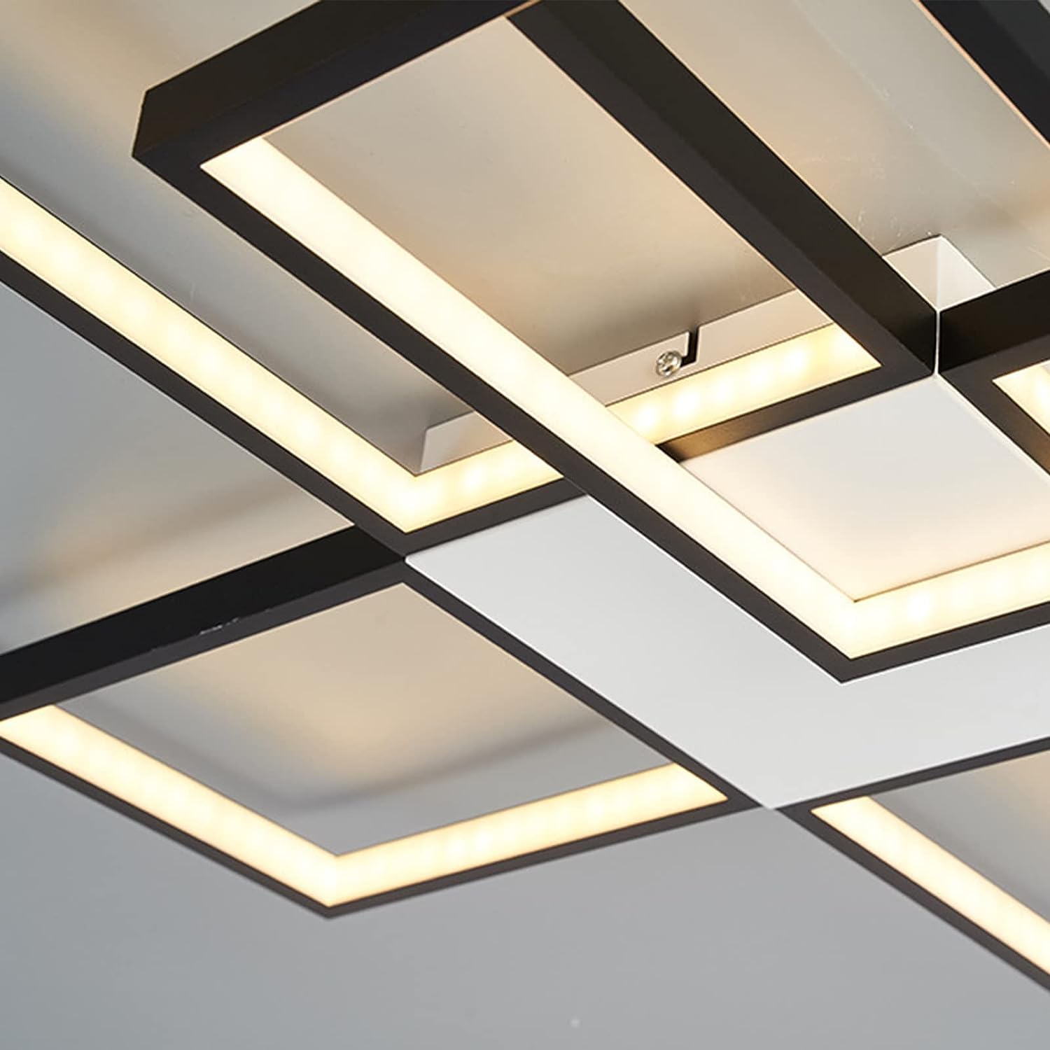 Modern Rectangle Acrylic Dimmable LED Pendant Light with Remote Control - Close to Ceiling Fixture for Cloakroom, Living Room, Bedroom, Kitchen, Hotel & Restaurant (Color Options) | Energy-Efficient Lighting Solution for Contemporary Home & Commercial Spaces