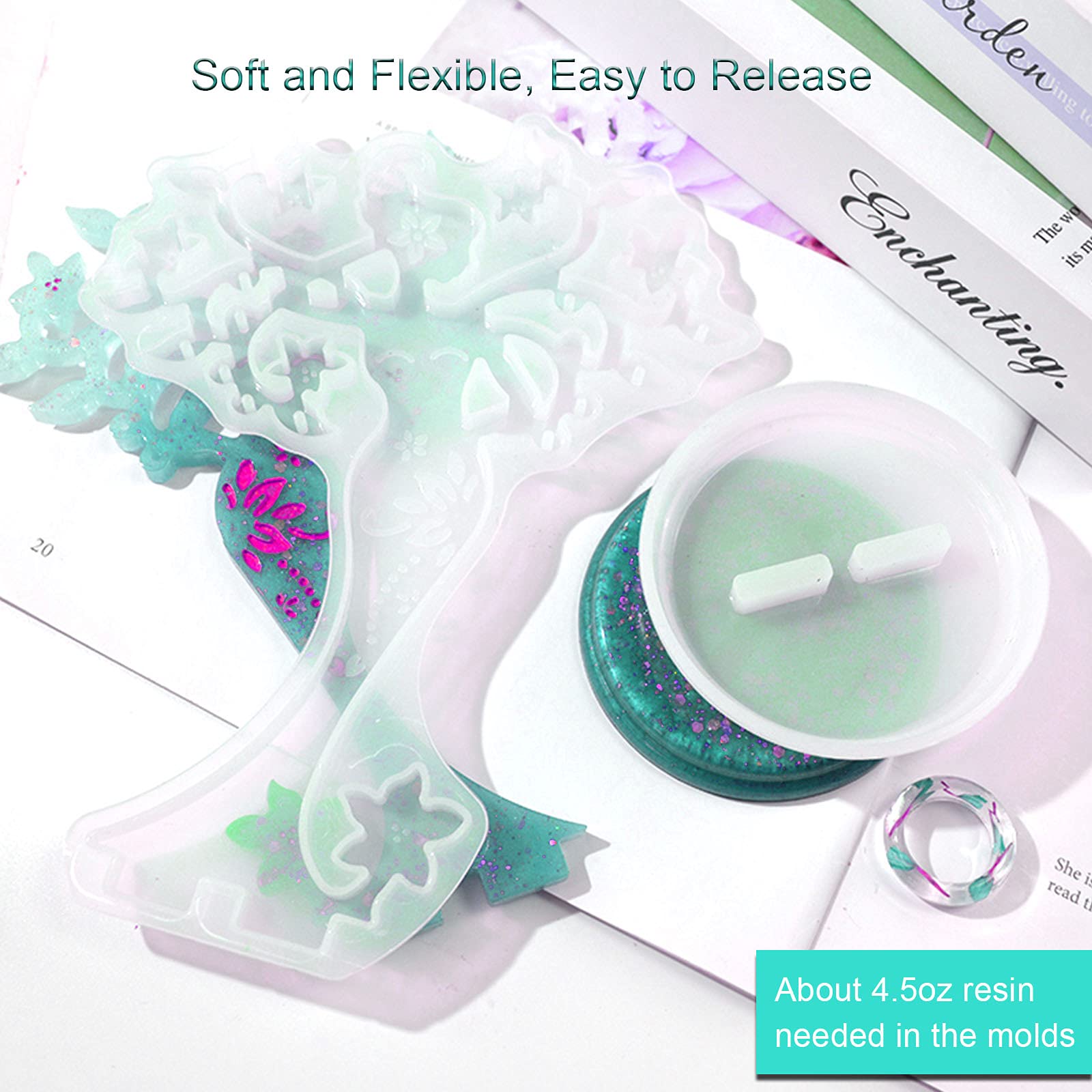 Epoxy Resin Jewelry Organizer Molds - Silicone Necklace Holder & Earring Display Stand for DIY Craft, Jewelry Storage Rack - Perfect for Home Decor, Gift Making, and Handmade Jewelry Display