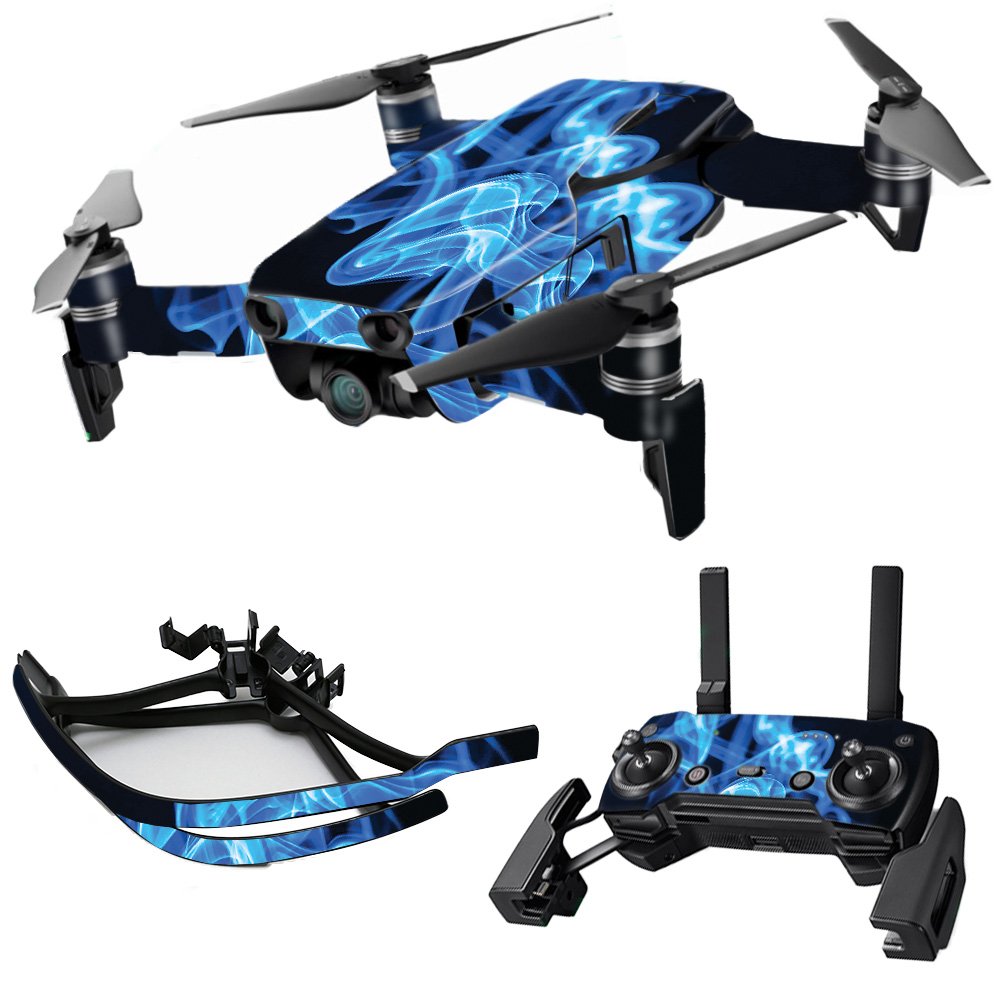 DJI Mavic Skin Wrap - Blue Flames Design | Protective & Durable Vinyl Decal Cover | Easy to Apply & Remove | Made in USA | Perfect for Outdoor Drone Photography & Adventure Enthusiasts