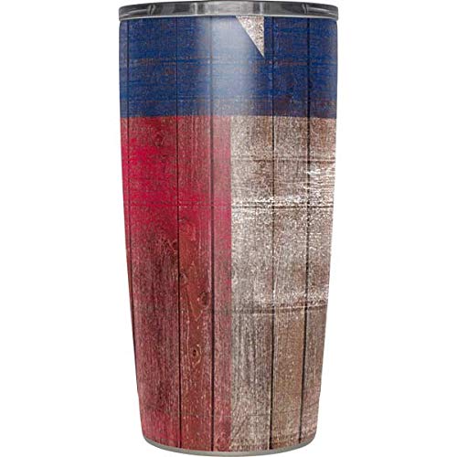 Skinit Texas Flag Dark Wood Decal Skin Compatible with Yeti 20oz Tumbler - Durable Vinyl Wrap for Customized Drinkware | Perfect for Outdoor Adventures, Office Use & Personalized Gifts