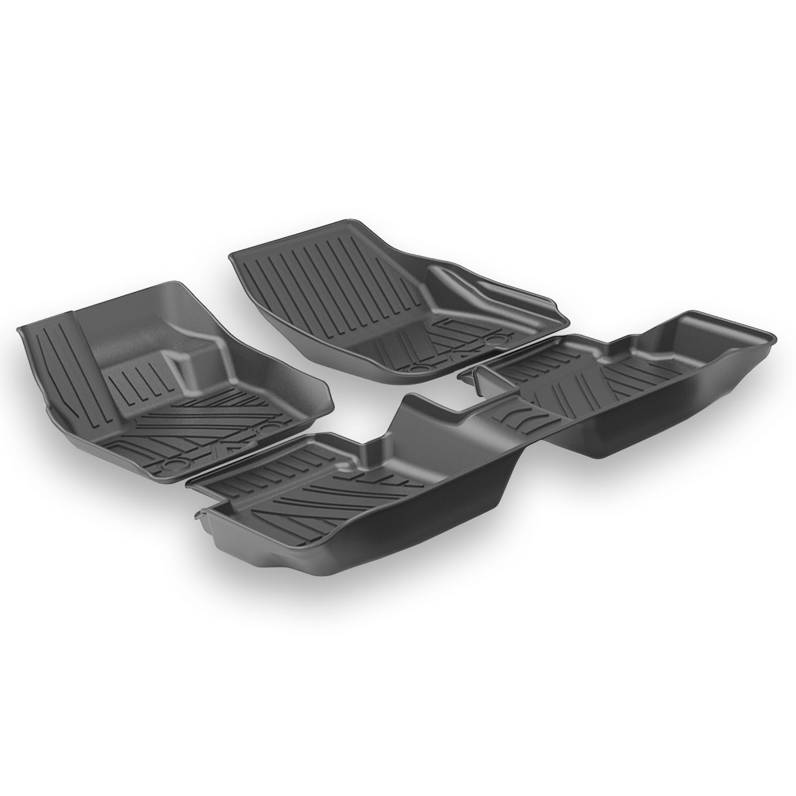 AOMSAZTO Custom Fit All-Weather Floor Mats for 2017-2020 Ford Fusion & Lincoln MKZ - 1st & 2nd Row Heavy Duty Car Floor Liners, Black - Perfect for Rain, Snow & Mud Protection
