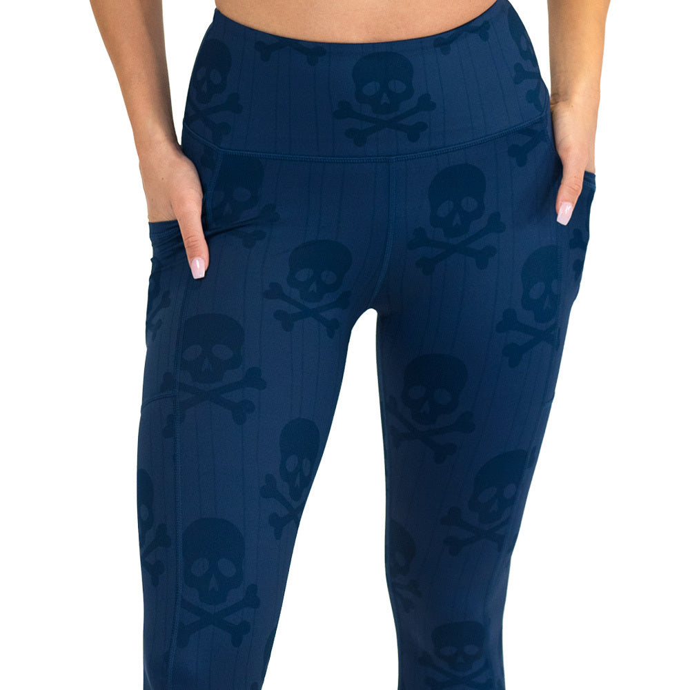 Crossbones Print Yoga Leggings for Women - High Waist Stretchy Workout Pants - Perfect for Gym, Running & Casual Wear