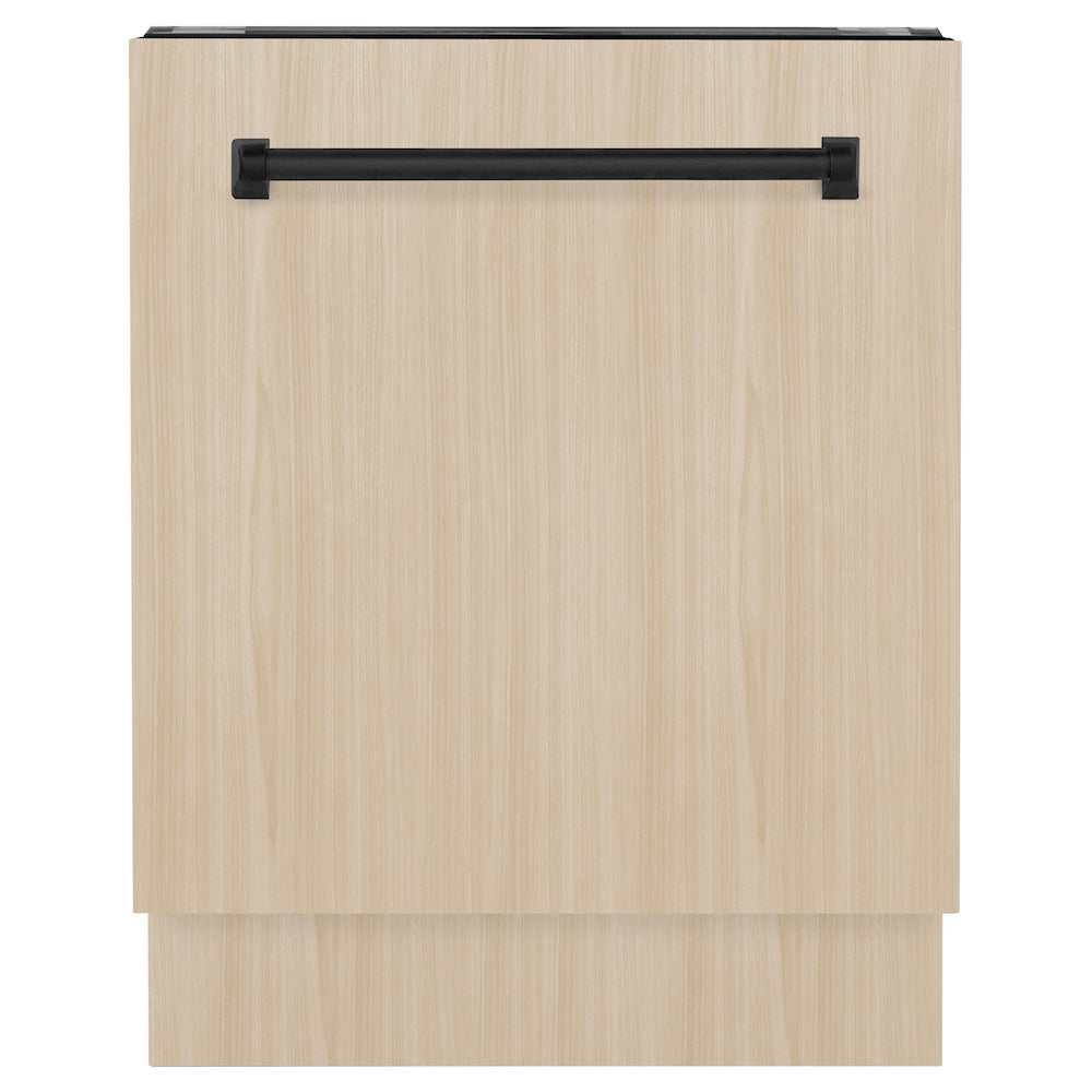 ZLINE Autograph Edition 24 Inch Built-In Dishwasher - Tallac Series with 3rd Rack, Top Controls & Tall Tub - Custom Panel Ready Matte Black Handle (51dBa) - Perfect for Modern Kitchens & Open Concept Homes