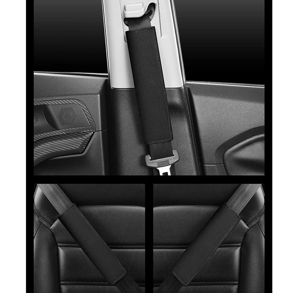 JEYODA 2Pcs Premium Suede Car Seat Belt Covers - Soft Shoulder Pads for Comfort & Protection - Universal Fit for Adults & Kids (Brown) - Ideal for Long Drives, Road Trips & Daily Commute