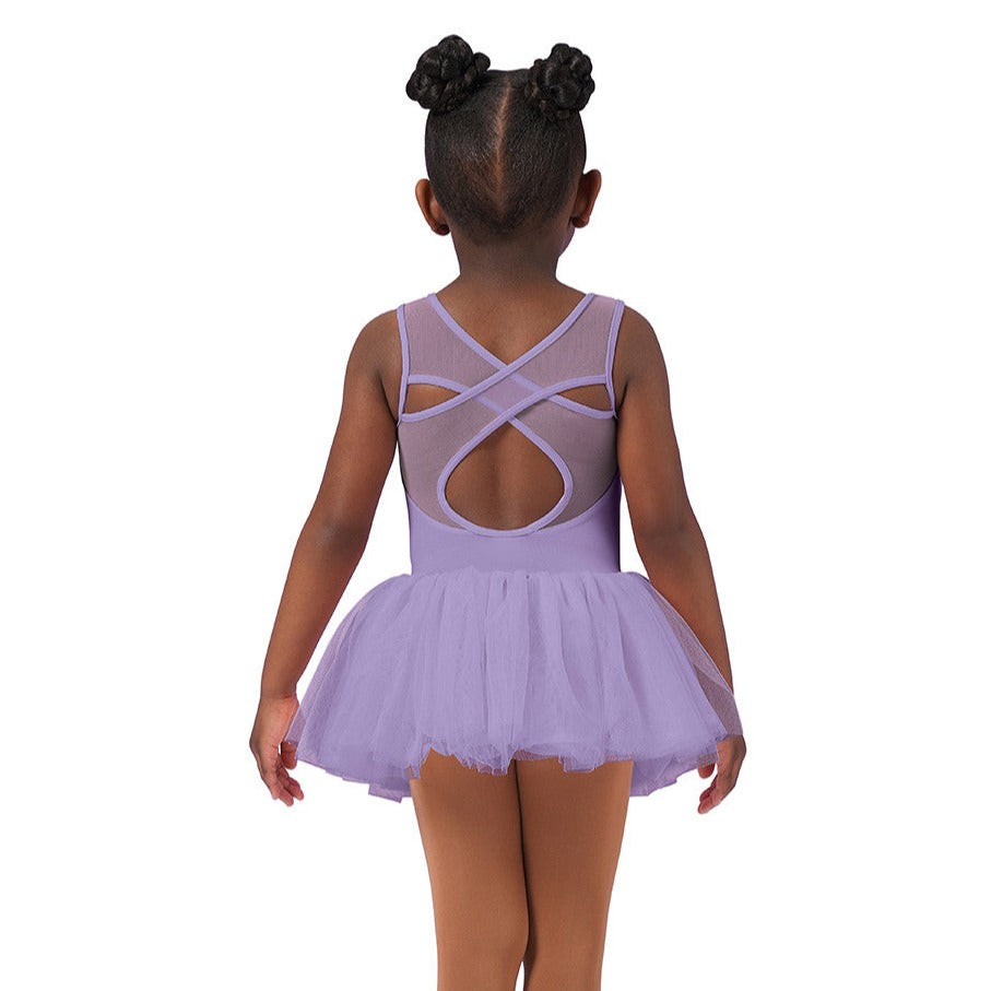 Bloch Lilac Mesh Cross Back Tutu Leotard for Ballet, Dance & Performance - Elegant Ballet Leotard for Girls & Women