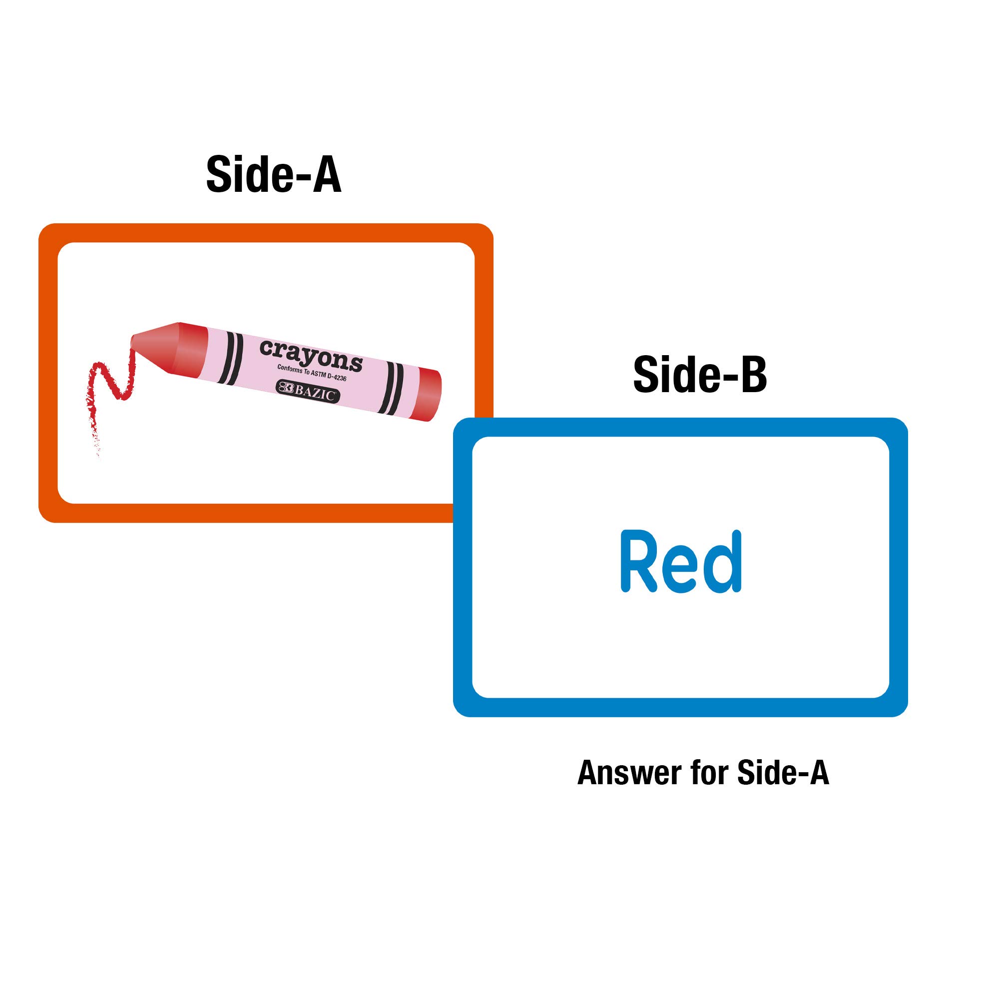 BAZIC Double-Sided Colors & Shapes Flash Cards with Pictures & Names - 36 Cards per Pack (72 Packs Total) - Early Learning Educational Game for Toddlers & Preschoolers - Perfect for Classroom, Homeschooling & Parent-Child Activities