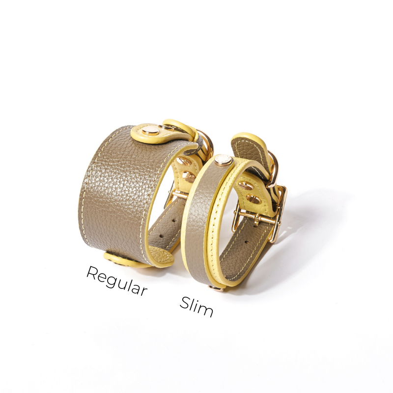 Slim Rosy Leather Dog Collar - Adjustable Pet Collar for Small Medium Dogs - Comfortable Stylish Collar for Daily Walks & Outdoor Adventures