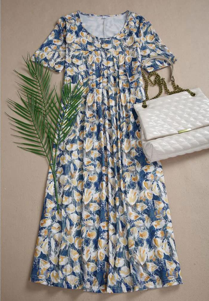 Deuyo Elegant Midi Dresses for Women - Casual Summer Flowy Dress for Mature Ladies | Perfect for Beach Vacations, Garden Parties & Brunch Dates