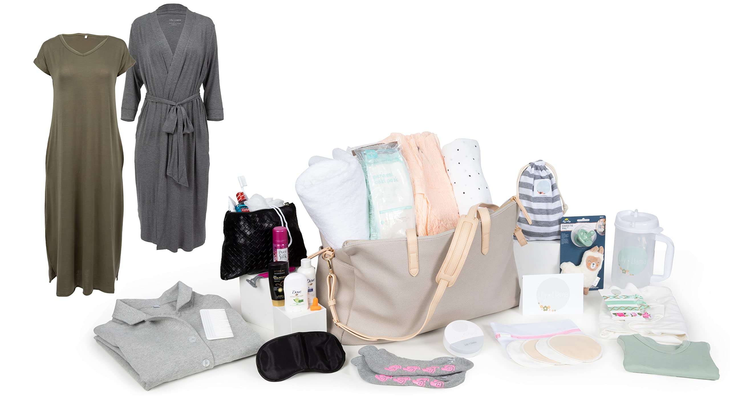 Prepacked Hospital Birth Bag for Labor and Delivery - Essential Mom and Baby Bundle with 18 Items - Perfect for Newborn Care, Postpartum Recovery & Maternity Hospital Stay