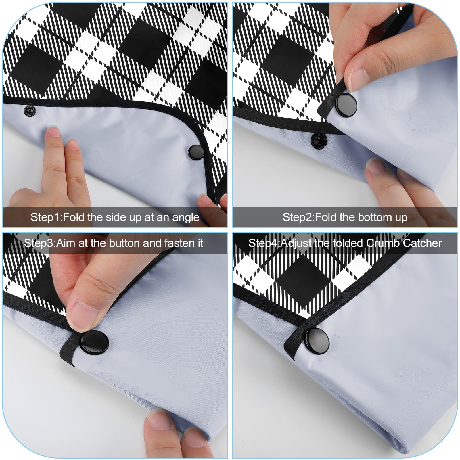 SATINIOR 6 Pack Adult Bibs for Men & Elderly - Waterproof, Washable, Crumb Catcher Eating Bibs - Ideal Clothing Protector for Dining, Nursing Homes, or as Thoughtful Father's Day Gifts