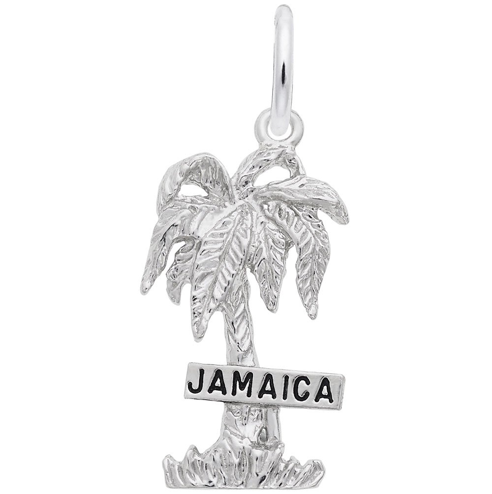 Jamaica Palm with Sign Charm - Handmade Beaded Bracelet & Necklace Charms for Women - Perfect for Boho Jewelry, Beach Vacation & Festival Accessories