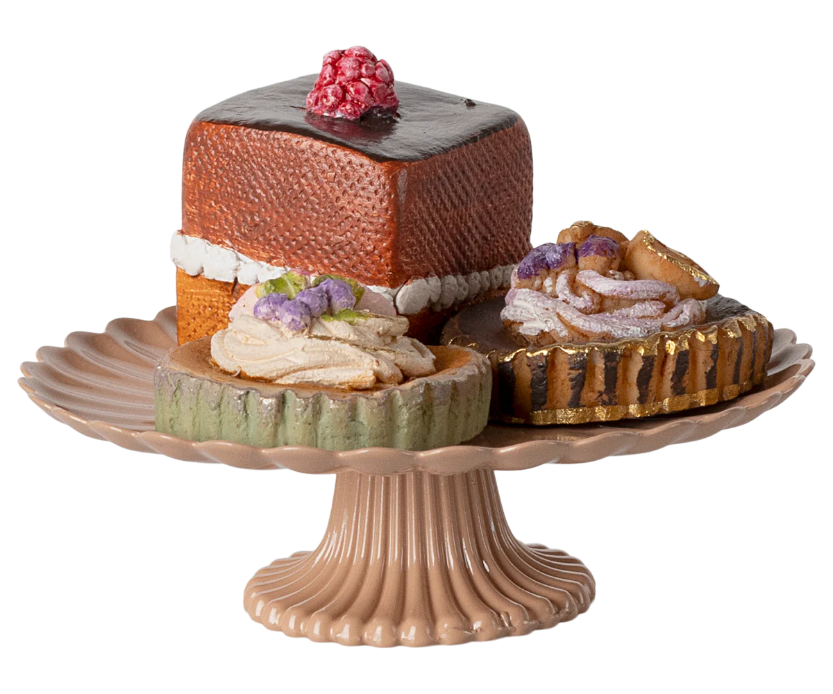 Mini Maileg Cake Stand Set - Elegant Display for Cupcakes, Desserts & Party Treats | Perfect for Birthday, Wedding & Tea Party Decorations