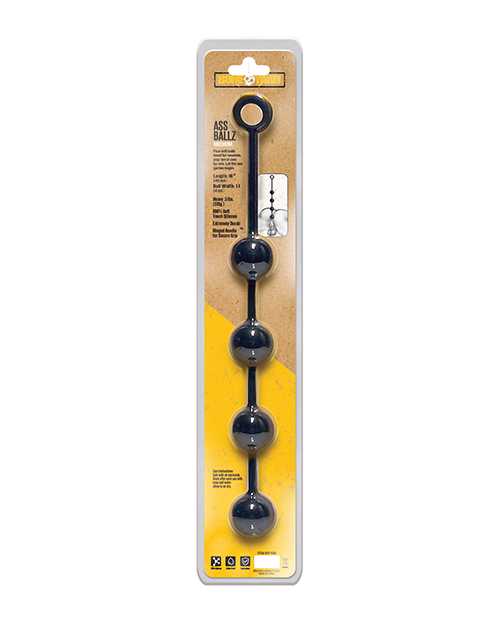 Premium Silicone Anal Beads for Adults - Boneyard Ass Ballz Medium Size in Black - Sensual Massage & Couples Play Accessory