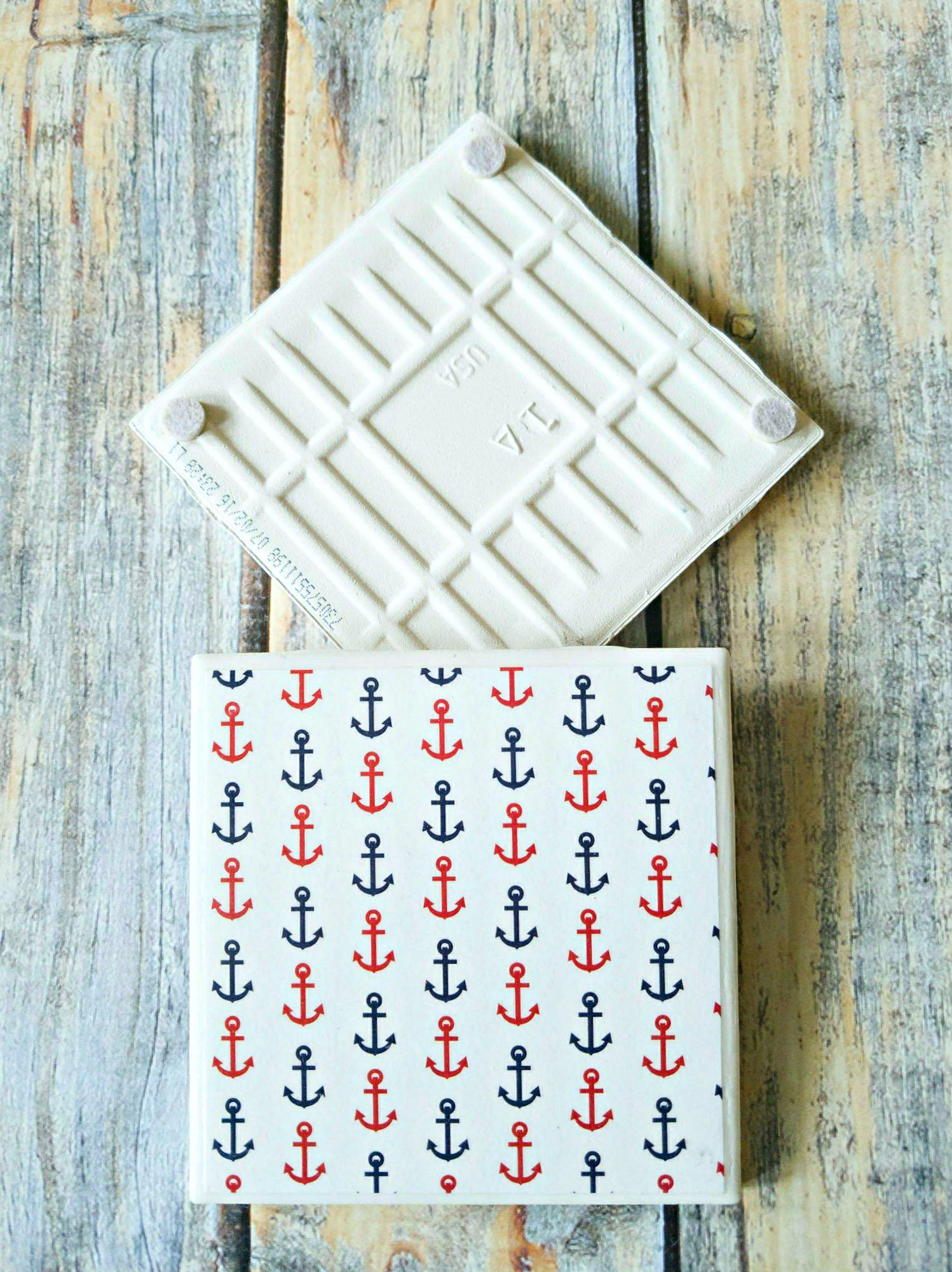 Ceramic Tile Coasters Set of 4 - Non-Slip Drink Coasters for Table Protection - Perfect for Coffee, Wine, and Beverage Use at Home, Office, or Restaurant
