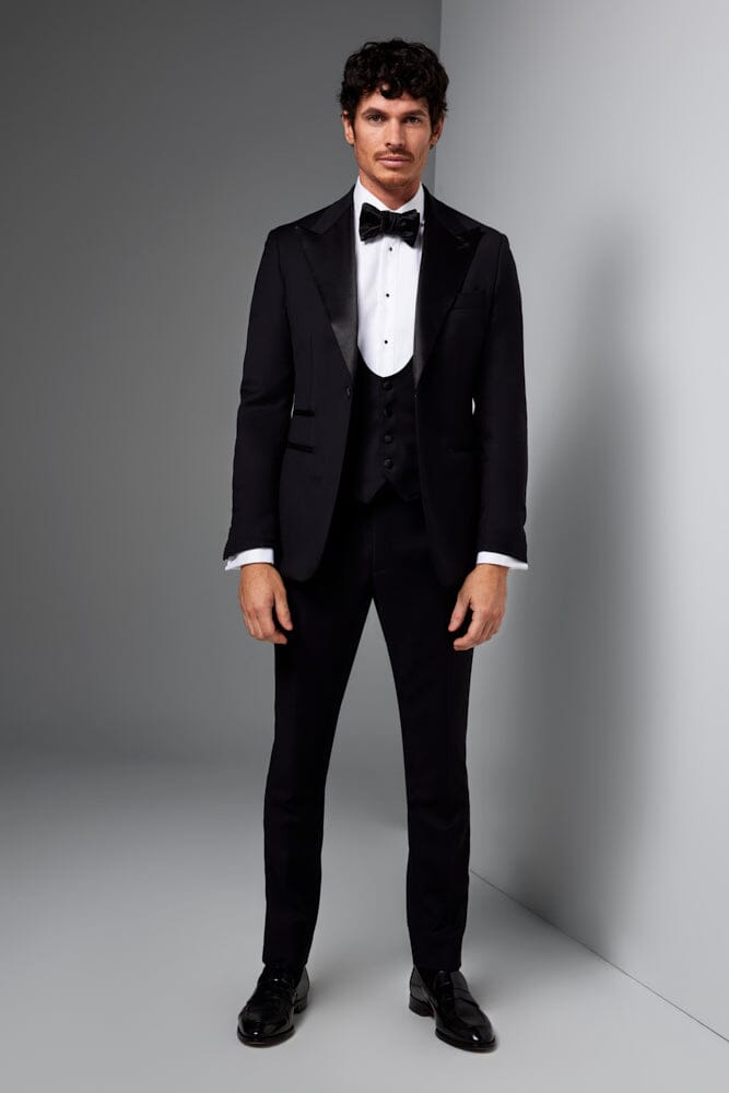 Samuel 11 Black Italian Wool Tuxedo - Premium Formal Suit for Weddings, Galas & Special Occasions