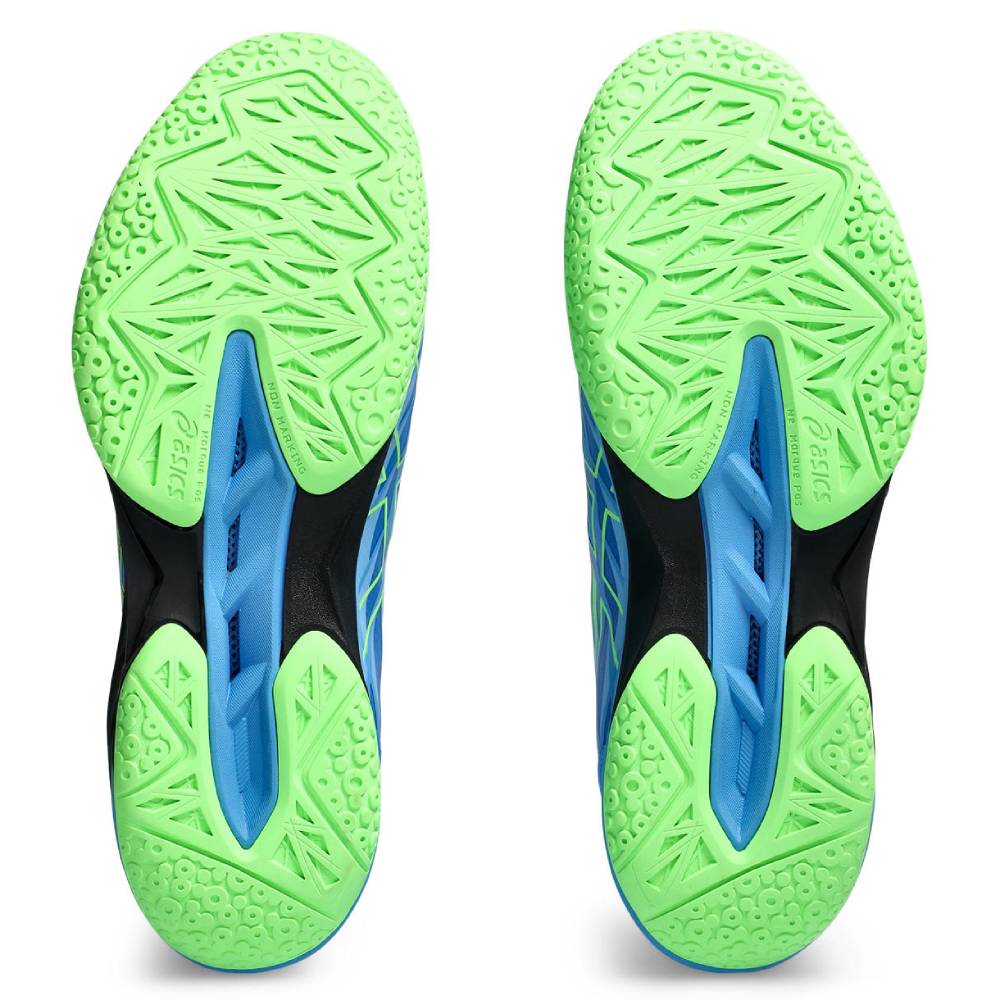 ASICS Blast FF 3 Men's Volleyball Shoes - Lightweight Indoor Court Sneakers for Badminton & Pickleball (Waterscape/Lime Burst) - Perfect for Gym Training & Competitive Sports