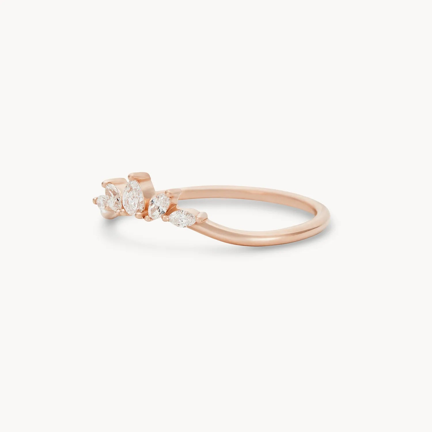 14K Rose Gold Illumina Band with White Diamonds - Elegant Stackable Ring for Women, Perfect for Weddings, Anniversaries & Everyday Wear