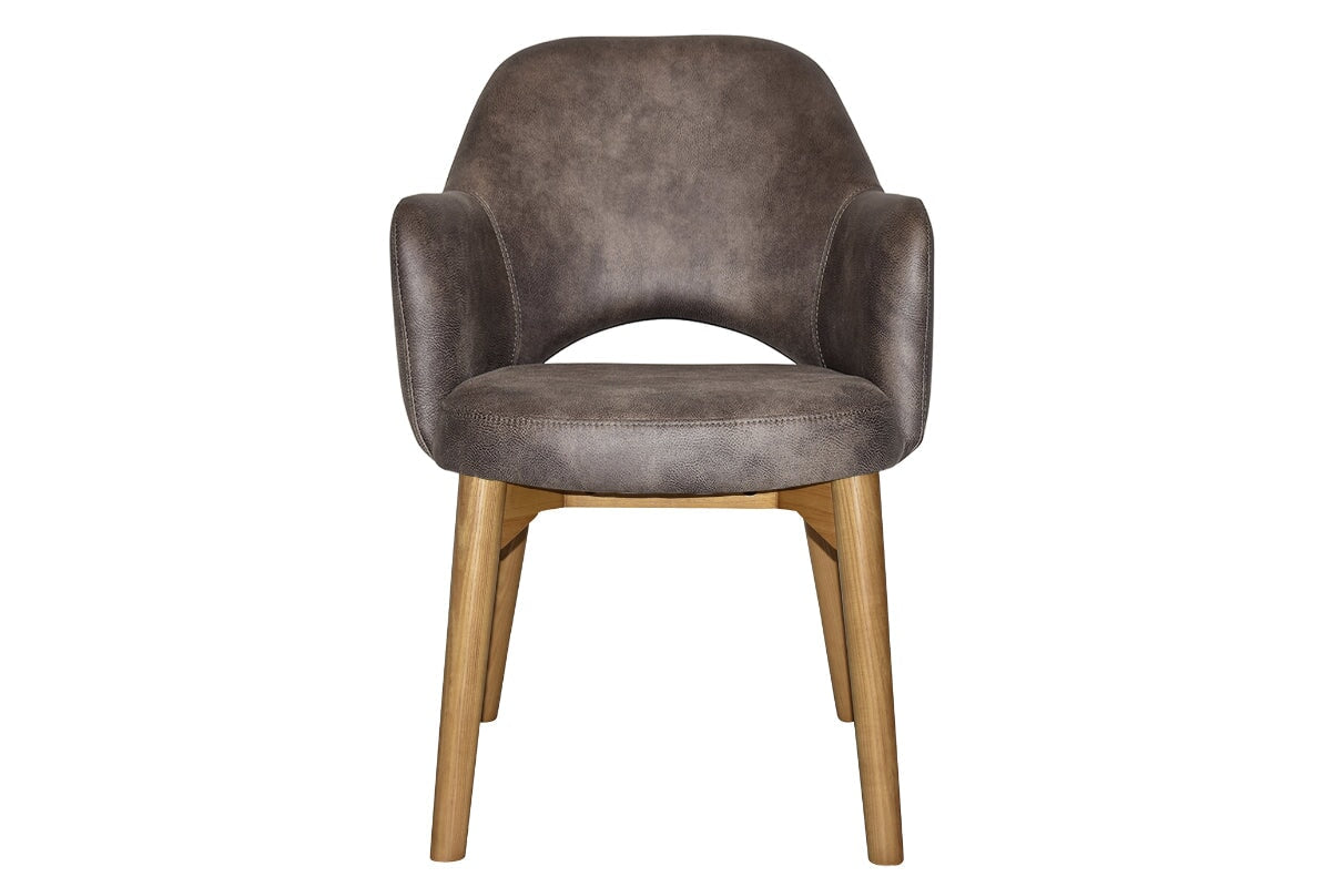 EZ Hospitality Cairo Indoor Armchair with Light Oak Timber Base - 4-Leg Modern Dining Chair for Living Room, Bedroom & Office