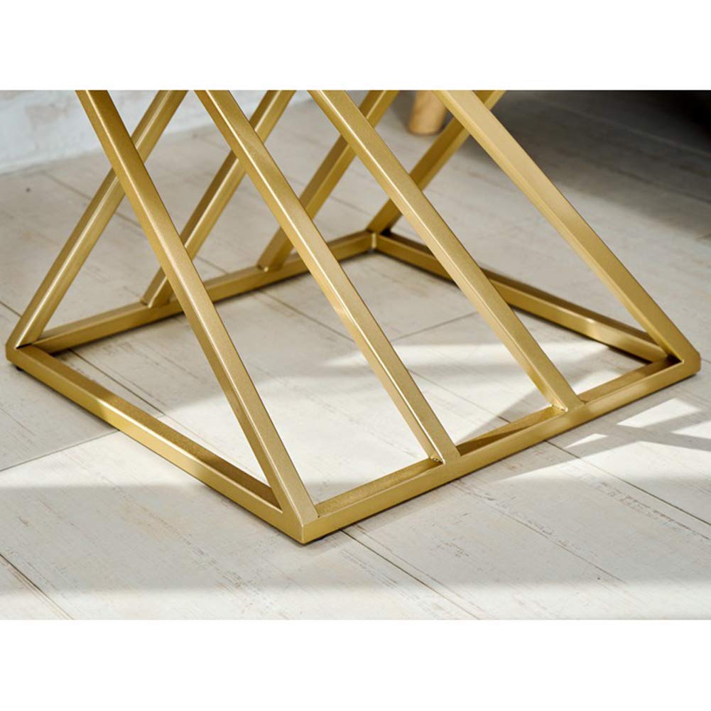 Marble Effect Nesting Coffee Tables with Metal Frame - Set of 3 Gold Side Tables for Living Room, Bedroom & Office (40x40x45cm) | Modern End Tables for Small Spaces, Home Decor & Coffee Table Styling