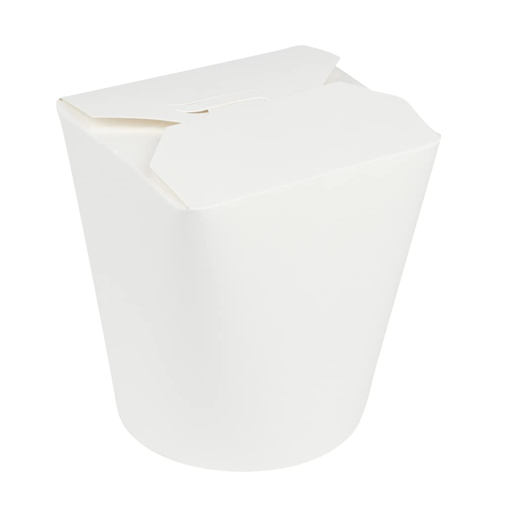Eco-Friendly 32oz White Paper Takeout Containers - 50 Pack Durable Round Disposable Food Boxes (4