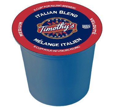 Timothy's World Coffee Italian Blend K-Cup Pods for Keurig Brewers - 24 Count (4 Pack) | Rich & Bold Dark Roast Coffee | Perfect for Home, Office & Breakfast