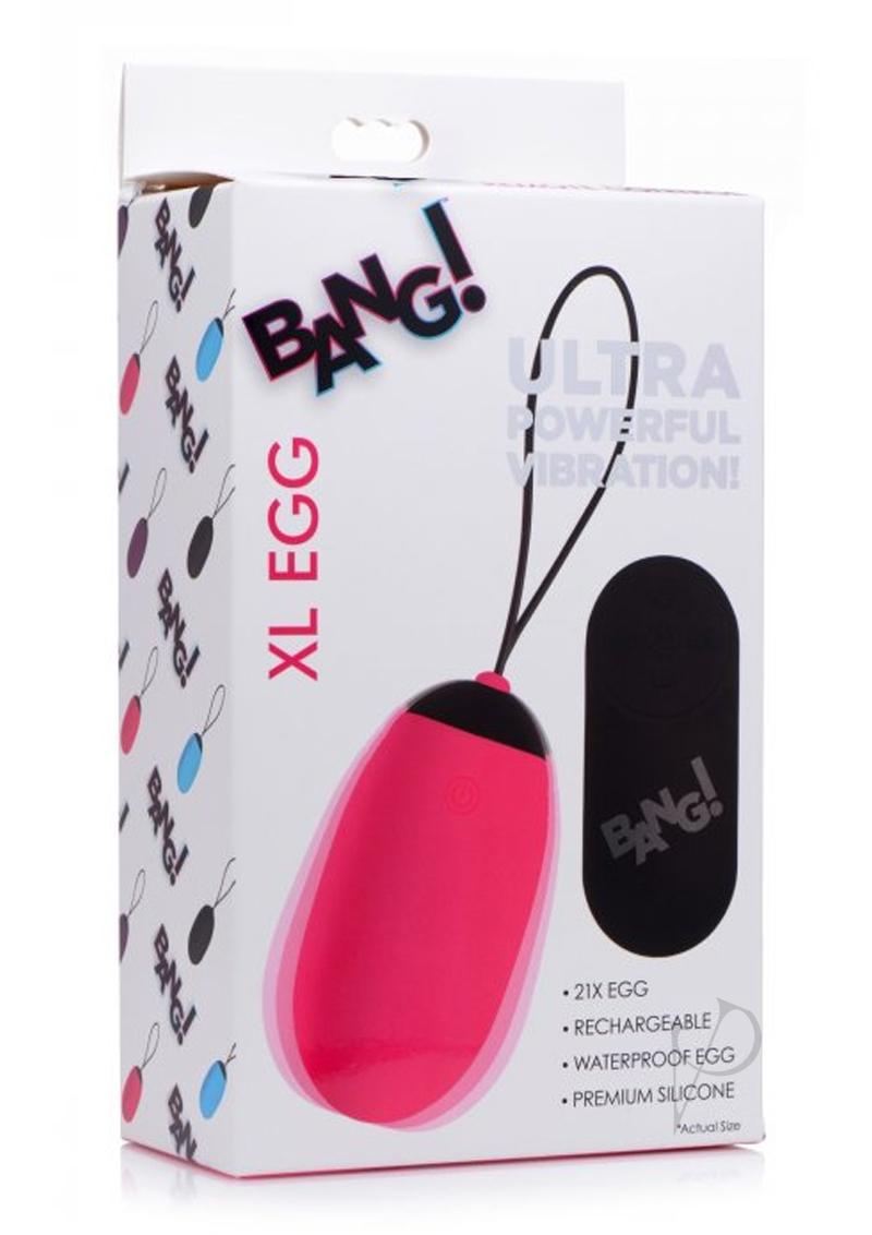 Bang! XL Vibrating Egg - Powerful Pink G-Spot Stimulator for Women | Waterproof & Rechargeable Adult Toy for Solo Play & Couples Fun | Enhance Intimacy & Pleasure in Bedroom
