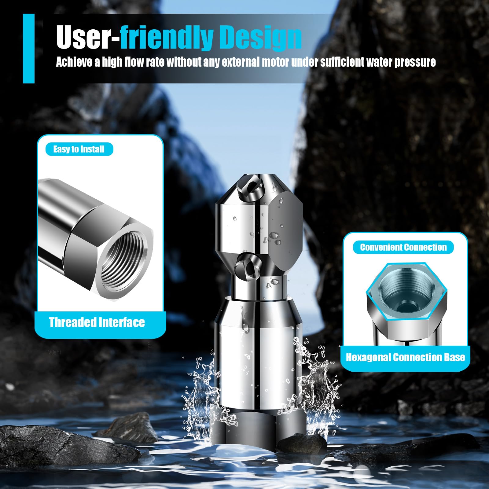 360 Degree Rotating Spray Nozzle with 3/4