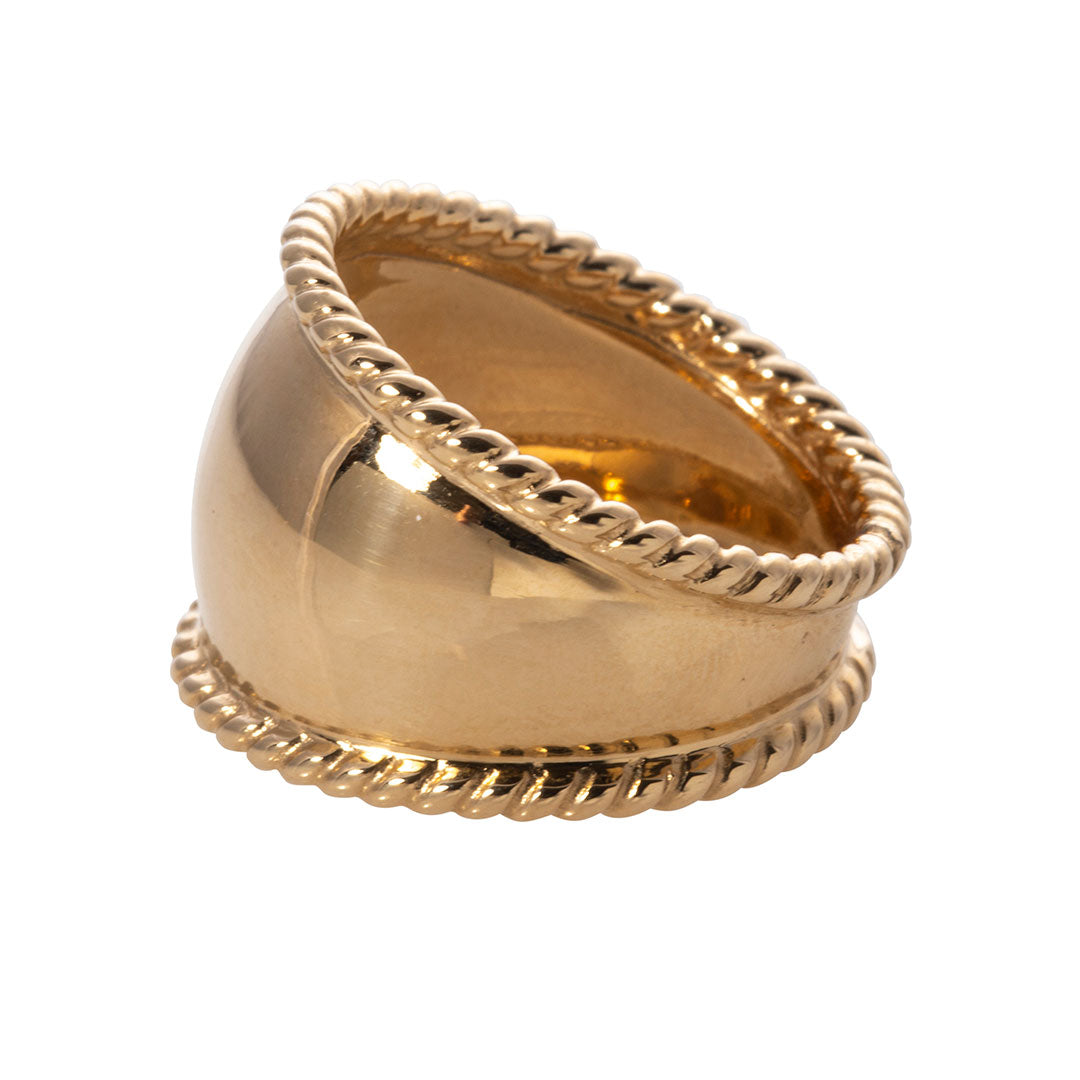 14K Yellow Gold Twisted Rope Edge Cigar Band Ring for Men - Vintage Style Wedding Band, Anniversary Gift, Unique Handmade Jewelry - Perfect for Special Occasions & Everyday Wear