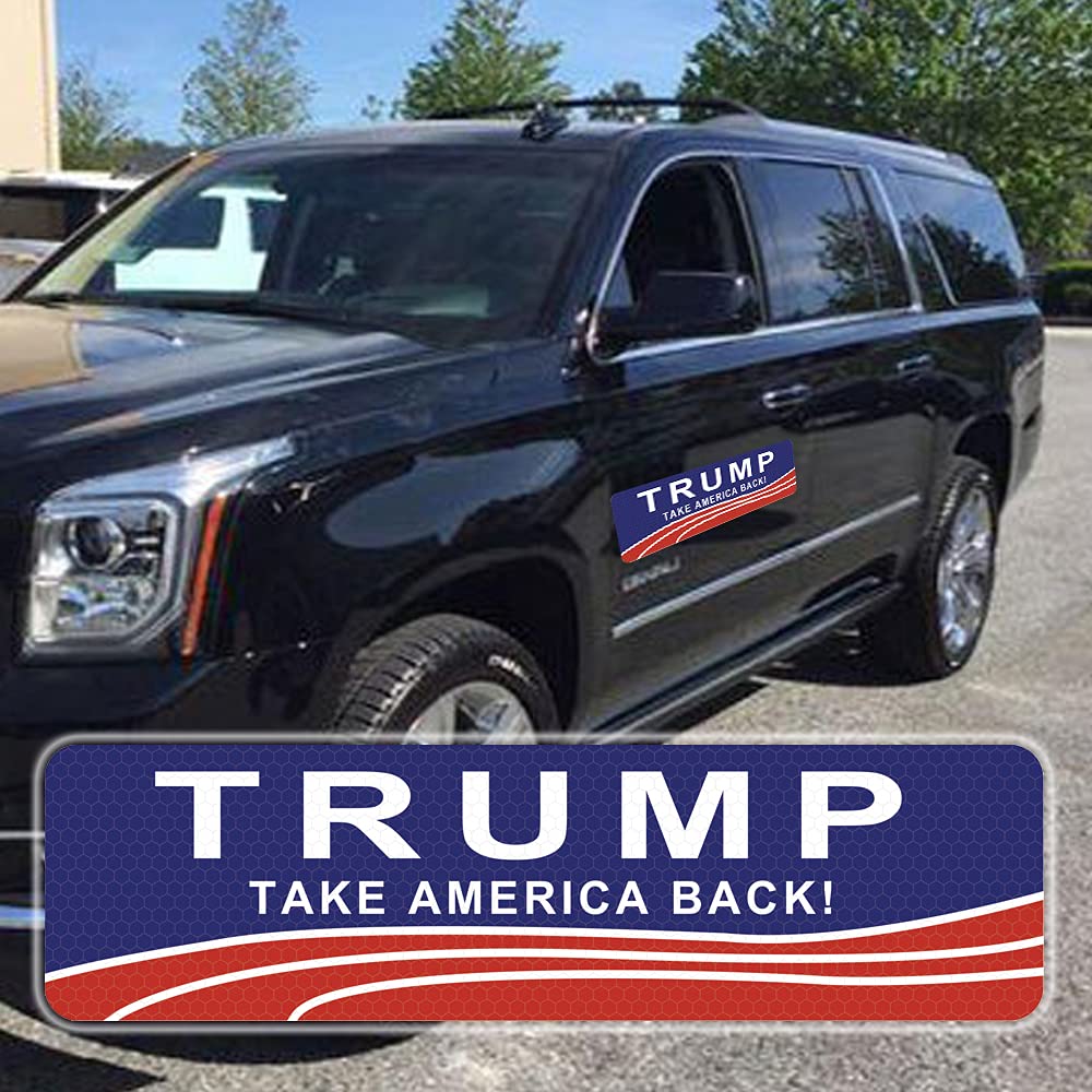 4 Pack Reflective Trump 2024 Car Magnet Stickers - Waterproof Magnetic Bumper Stickers for Election Support, Patriotic Gifts & Political Campaigns - Perfect for Cars, Trucks, Laptops & Rally Events
