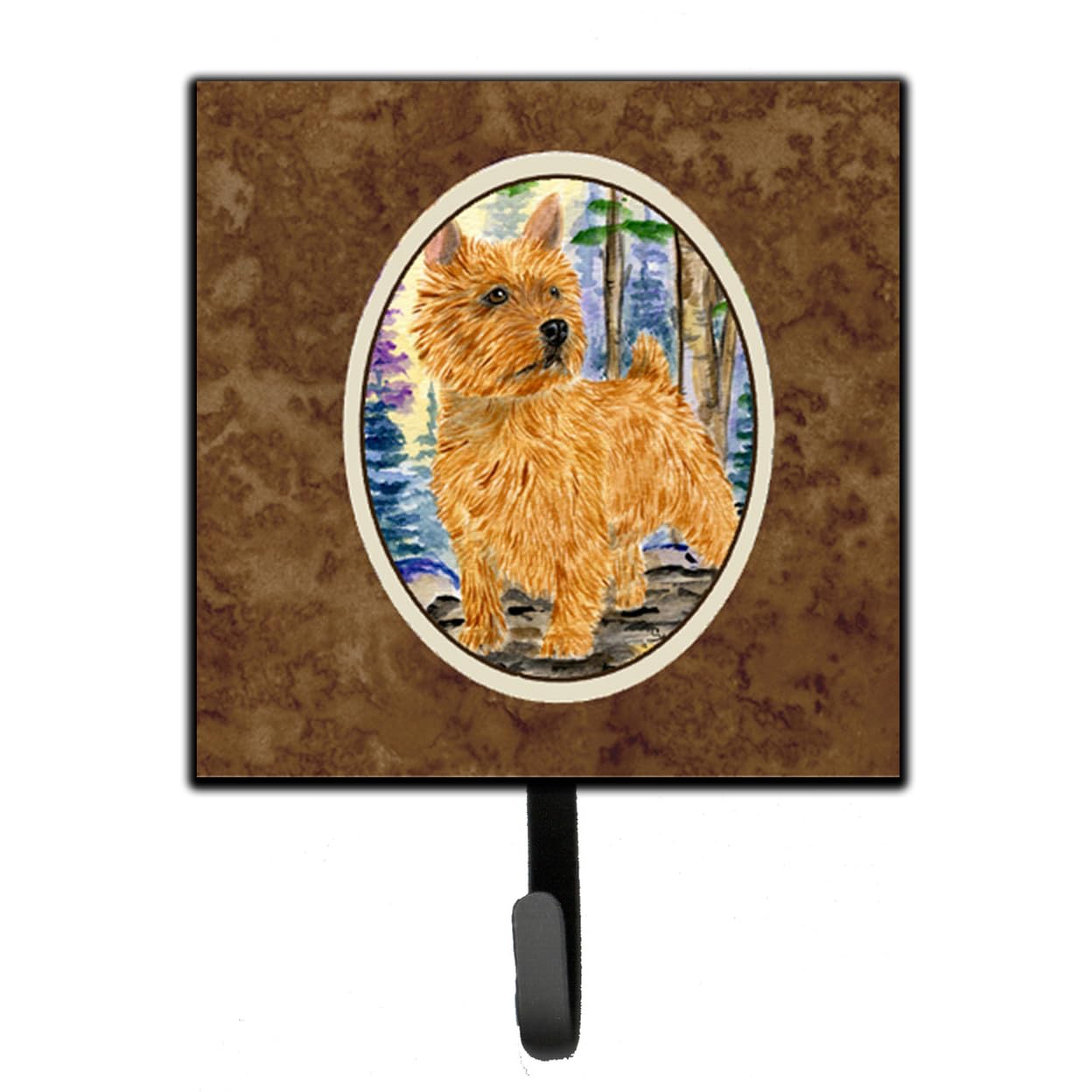 Norwich Terrier Leash Holder & Key Hook - Small Multicolor Dog Accessory for Wall Mounting | Perfect for Entryway, Mudroom or Pet Station Organization
