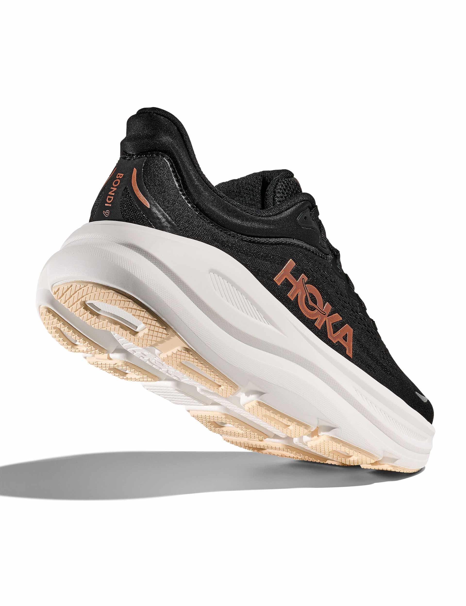 Hoka Bondi 9 Running Shoes for Men & Women - Black/Rose Gold - Cushioned Comfort for Long Distance Running & Walking