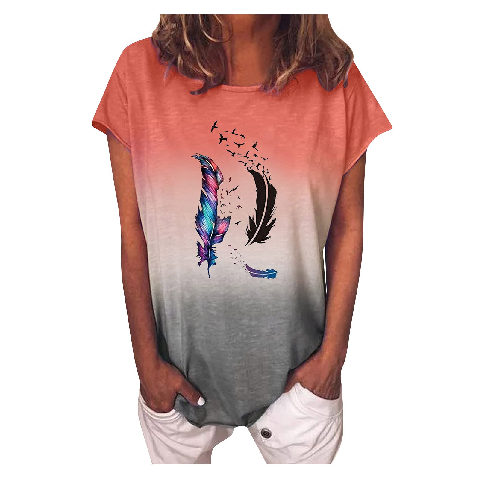 Women's Tie Dye V-Neck Short Sleeve T-Shirt - Loose Fit Casual Summer Top for Women | Perfect for Beach, Music Festivals & Everyday Wear