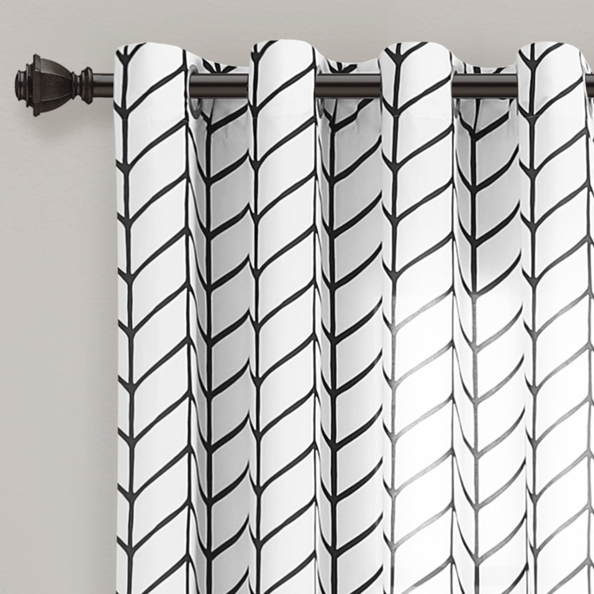 Calia Chevron Geo Window Curtain Panels Set - Stylish Chevron Pattern Blackout Curtains for Living Room & Bedroom - Elegant Home Decor for Privacy & Light Control